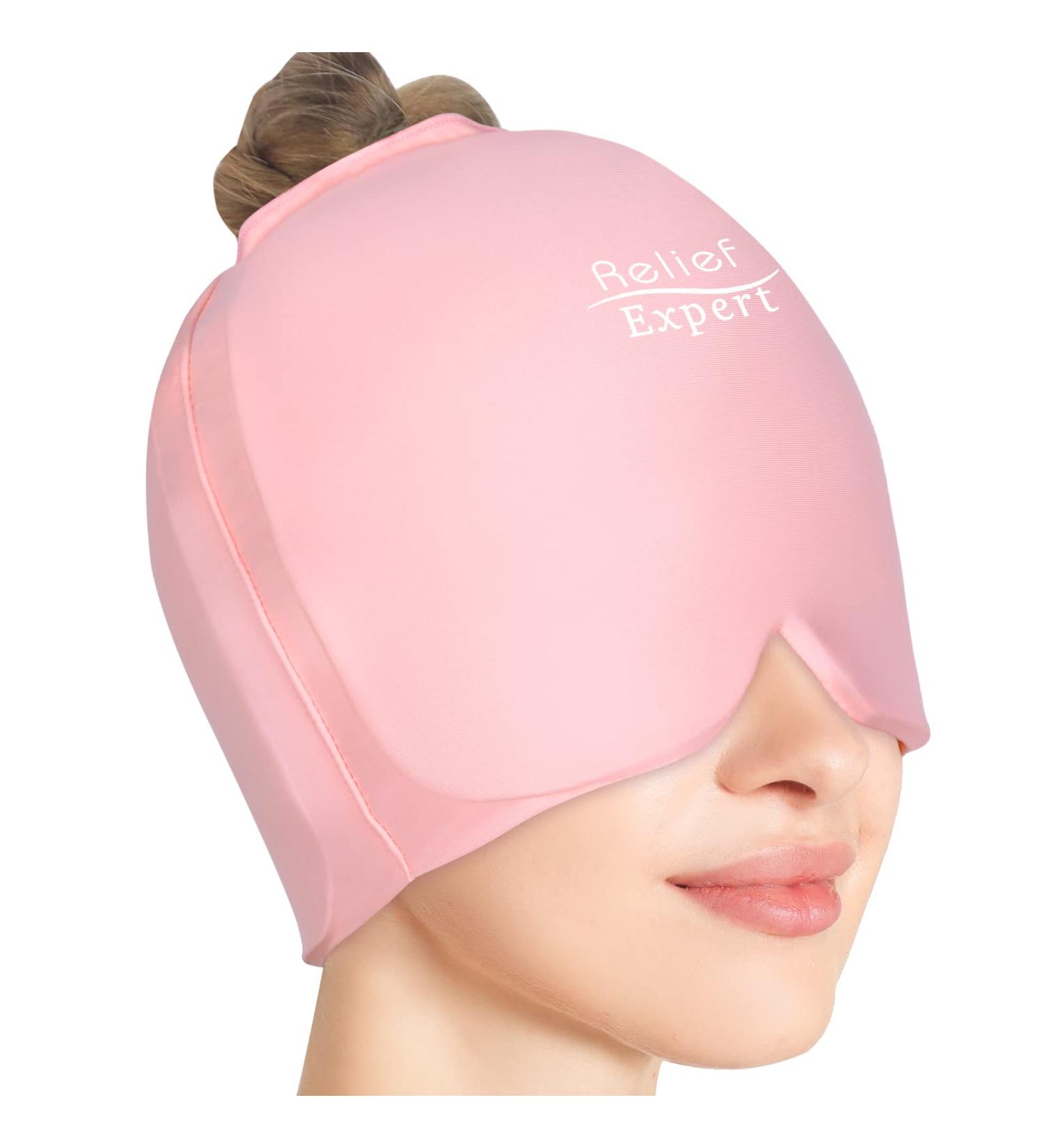 Relief Expert Migraine Ice Head Wrap - Cold Therapy Hat for Headache, Migraine, Puffy Eyes - Pink - Buy Online on GoSupps.com