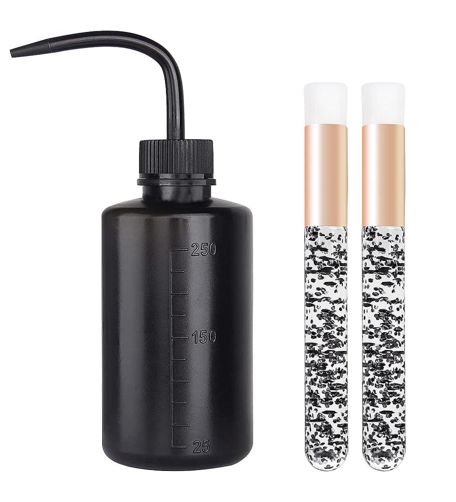 2PCS Plastic Safety Lash Cleaning Tattoo Wash Bottles | Blackhead & Pore Deep Cleaning Brushes Set - Buy Online on GoSupps.com