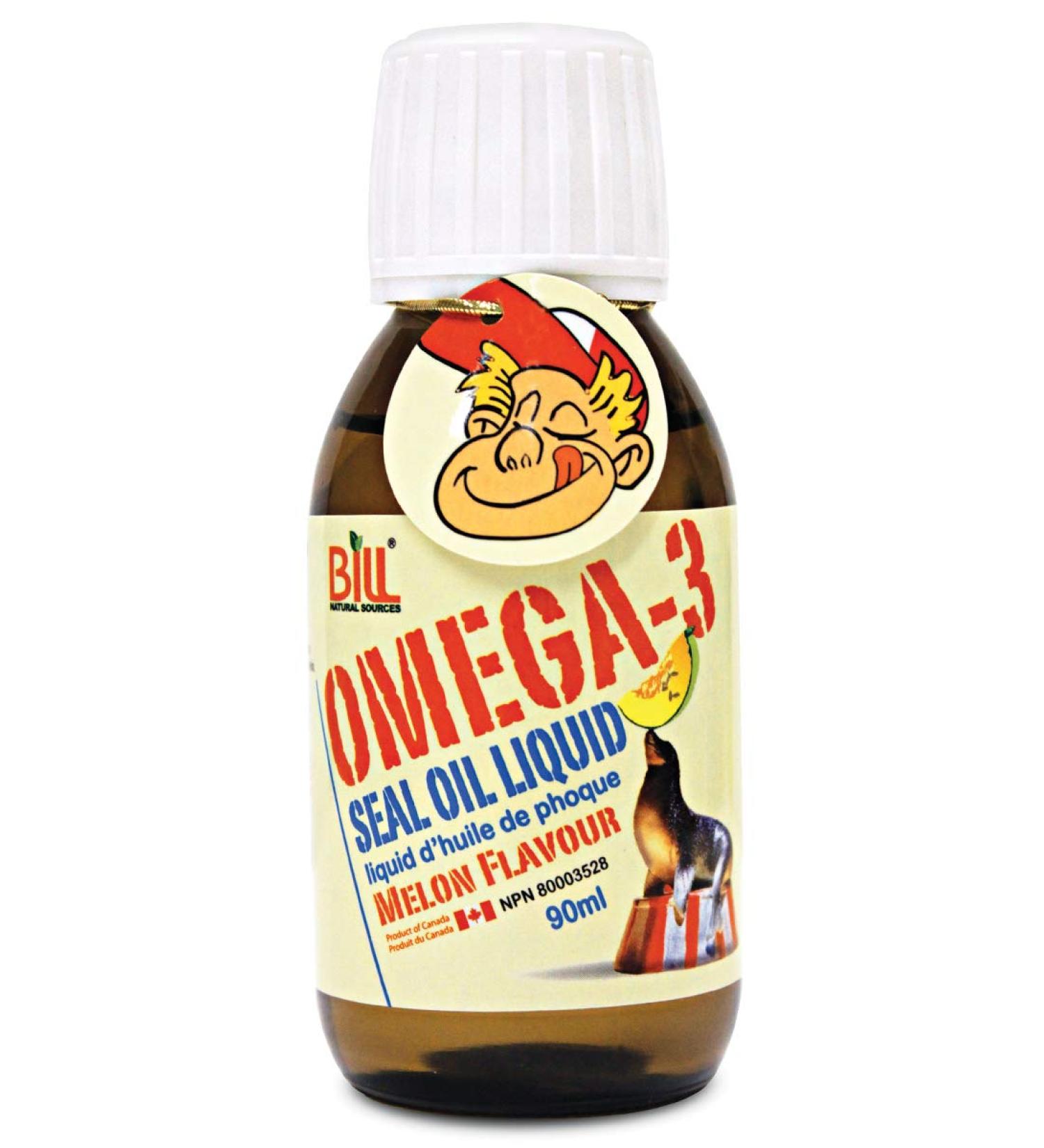 Bill Natural Sources Omega-3 Seal Oil Liquid Melon Flavour 90ml - Buy Online on GoSupps.com