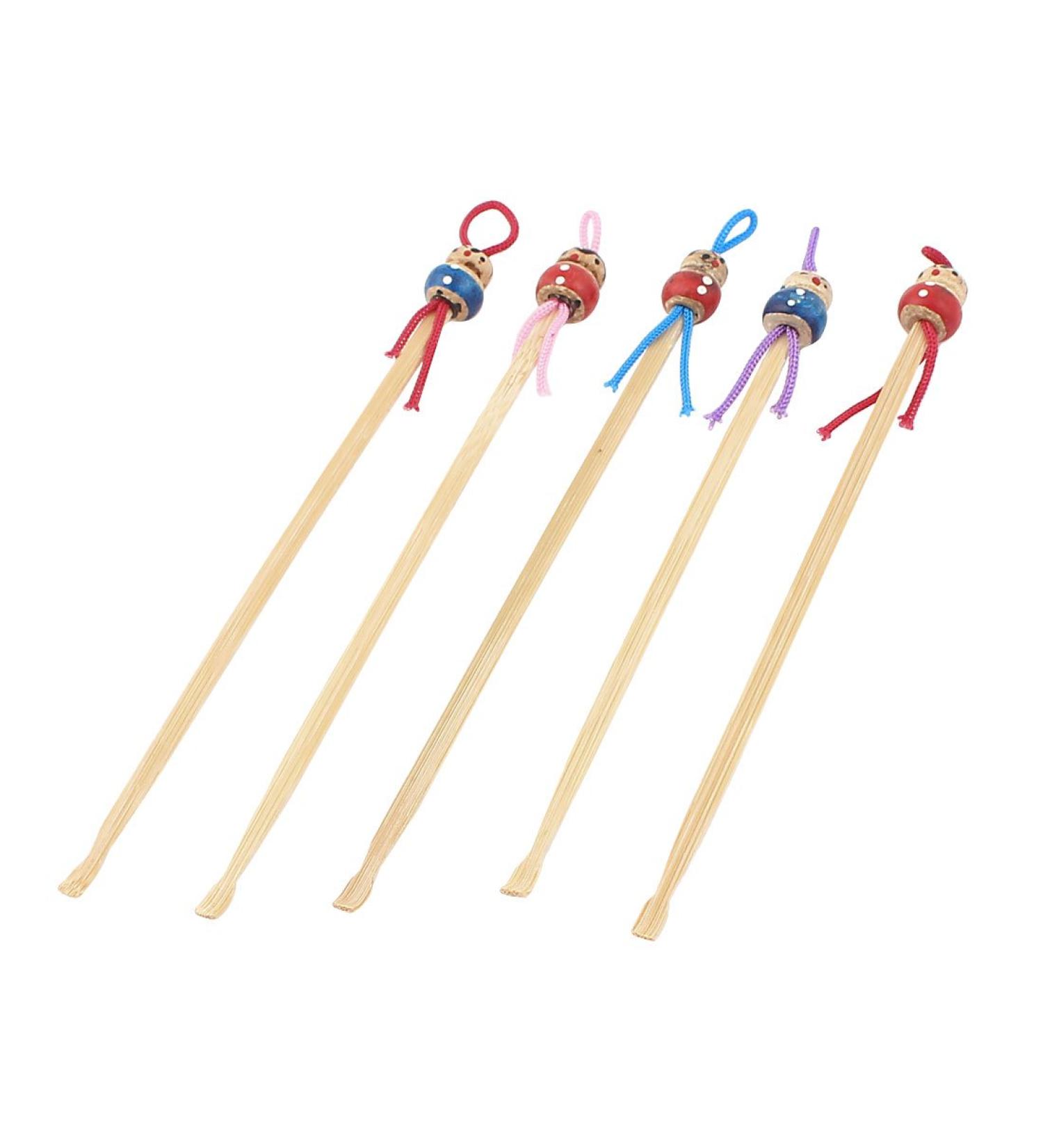 Qtqgoitem Bamboo Doll Head Design Earwax Remover Ear Cleaning Tool Earpick 5Pcs (Model: e64 2eb d11 784 8a7)