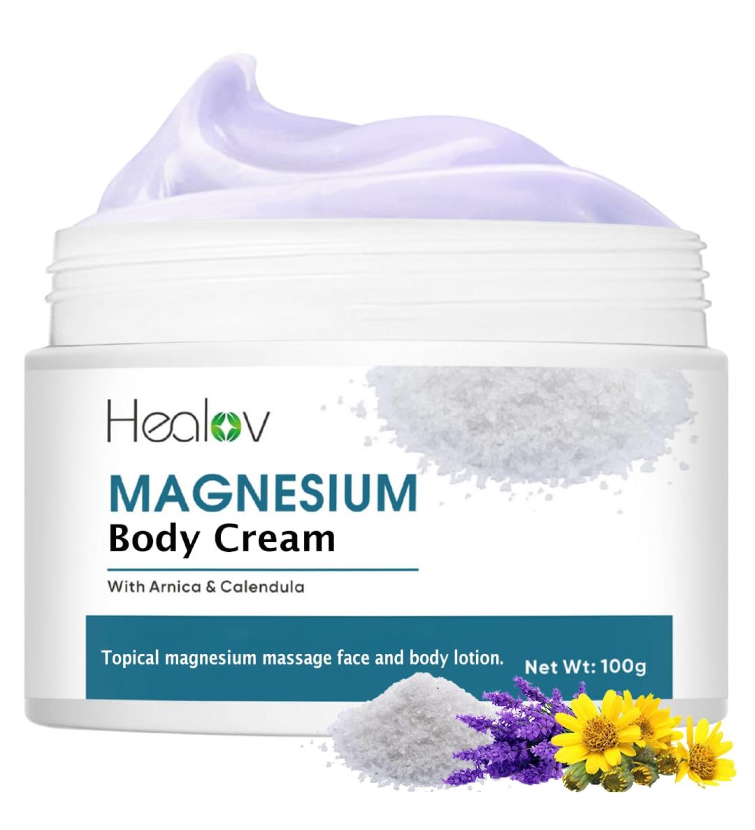 Magnesium Lotion Pure Soothing Magnesium Cream for Relaxation Better Sleep Muscle Health Leg & Joint Care Topical Magnesium Lavender Butter for Sleep Aid Non-Greasy Safe Easy to Use - Buy Online on GoSupps.com