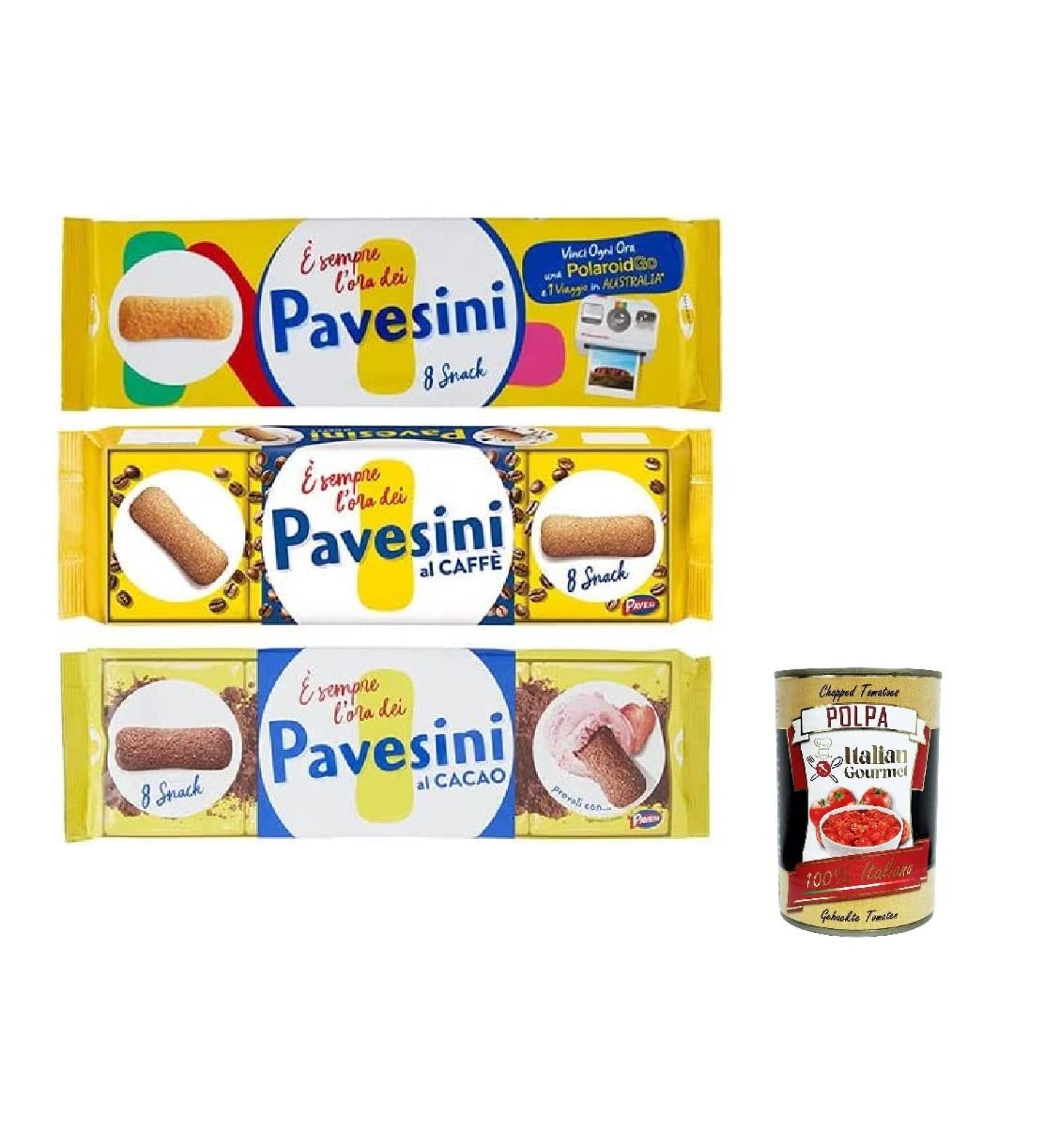  Italian Gourmet E.R. Pavesi Pavesini Classic Snack Mix Coffee & Cocoa 200g 3 Packs + Italian Gourmet Pulp 400g - Buy Online on GoSupps.com