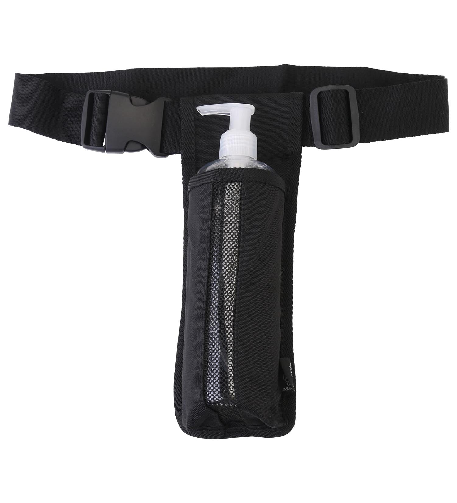 Adjustable Massage Bottle Lotion Oil Holster Belt - Sturdy Waist Holder for Creams - Black (Bag Only - Buy Online on GoSupps.com