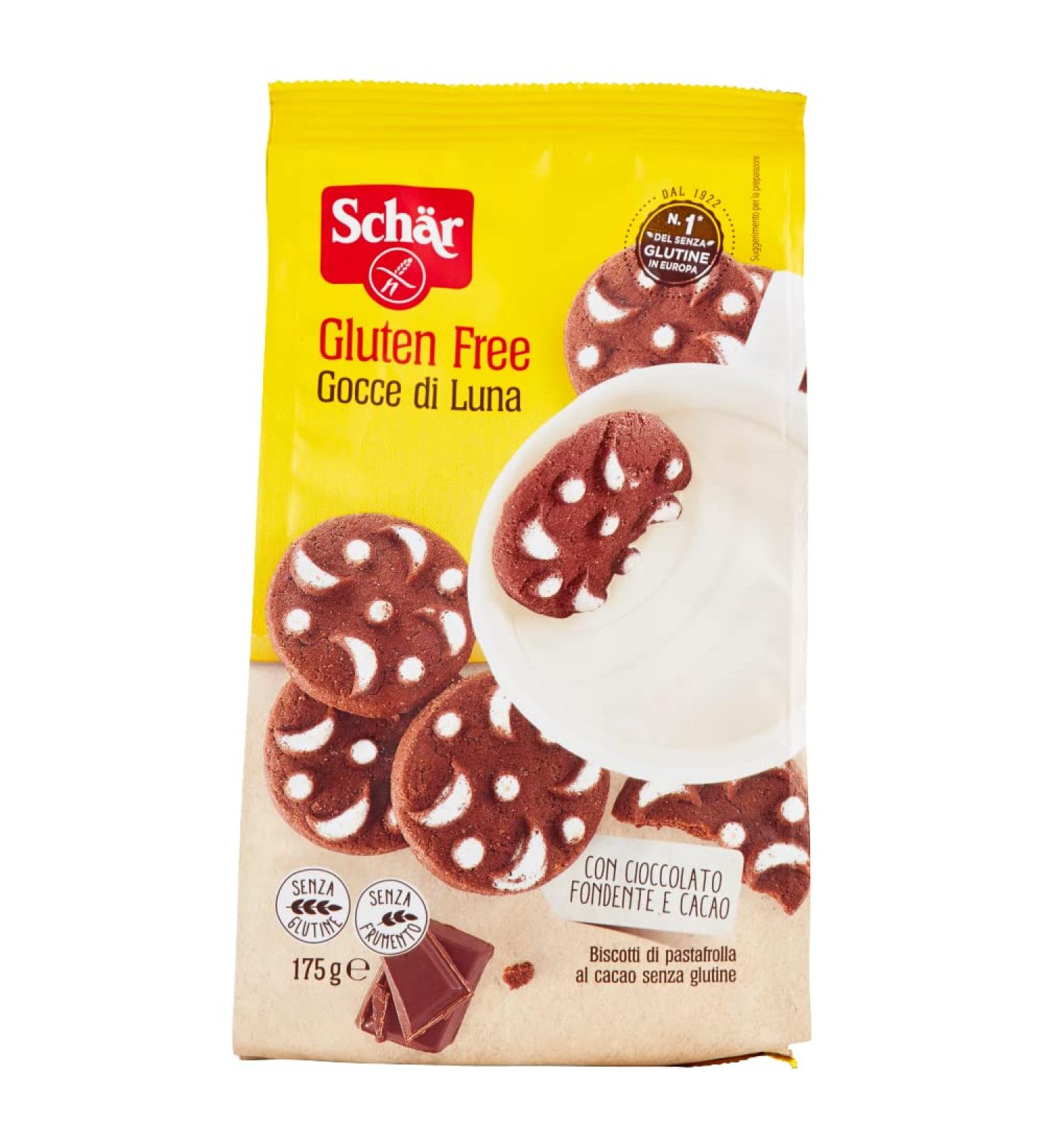  Sch r Pack of 6 Schar Gocce di Luna shortbread biscuits dark chocolate and cocoa 175g - Buy Online on GoSupps.com