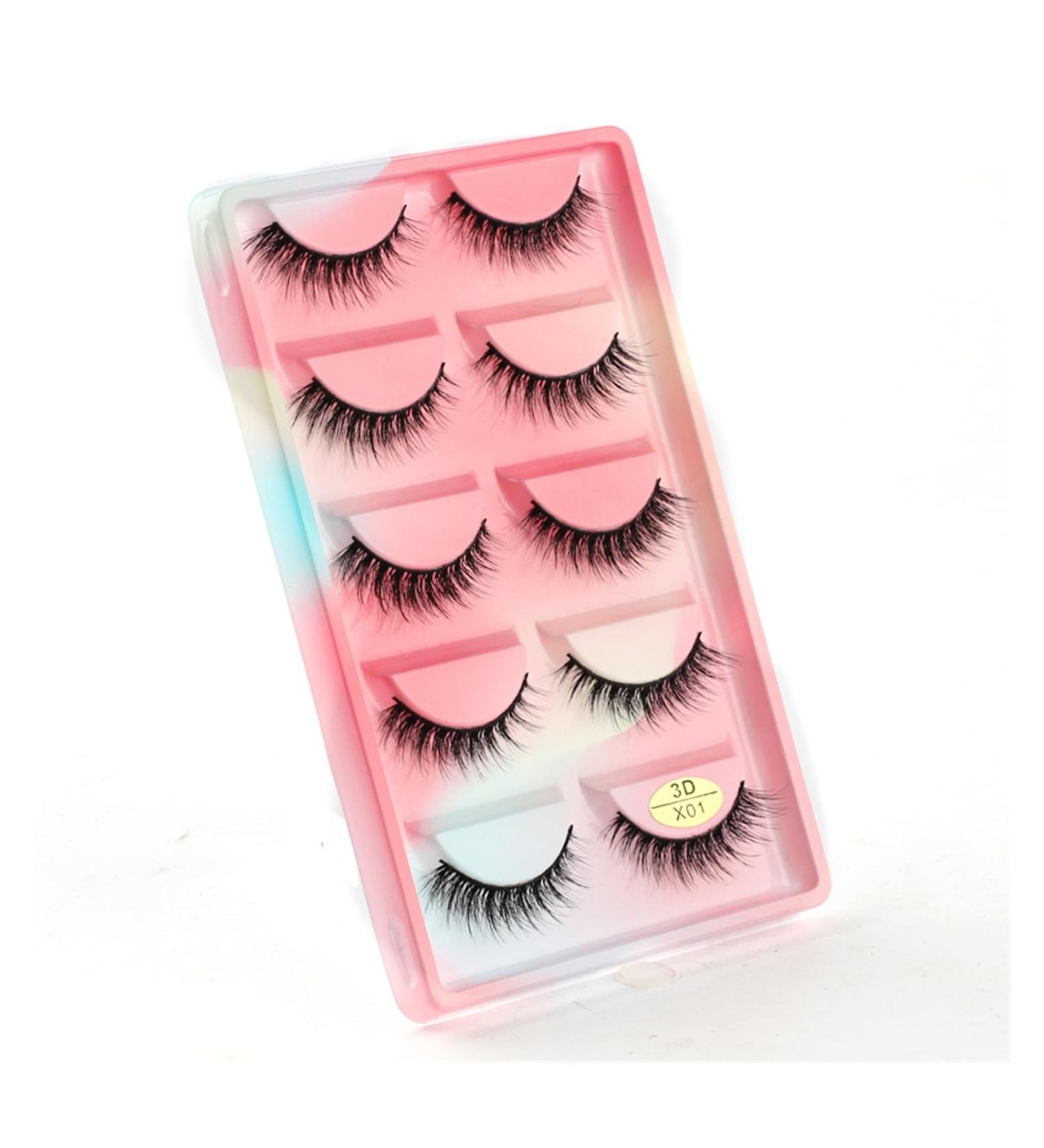 UAMOU Mink Eyelashes 10/50/100 Boxes Wispy 3D Mink Lashes Makeup Natural Long Volume False Eyelashes Bulk Faux Cils Custom Cheerfully (Color : 5 Pairs X01CS Size : 50 Boxes) - Buy Online on GoSupps.com