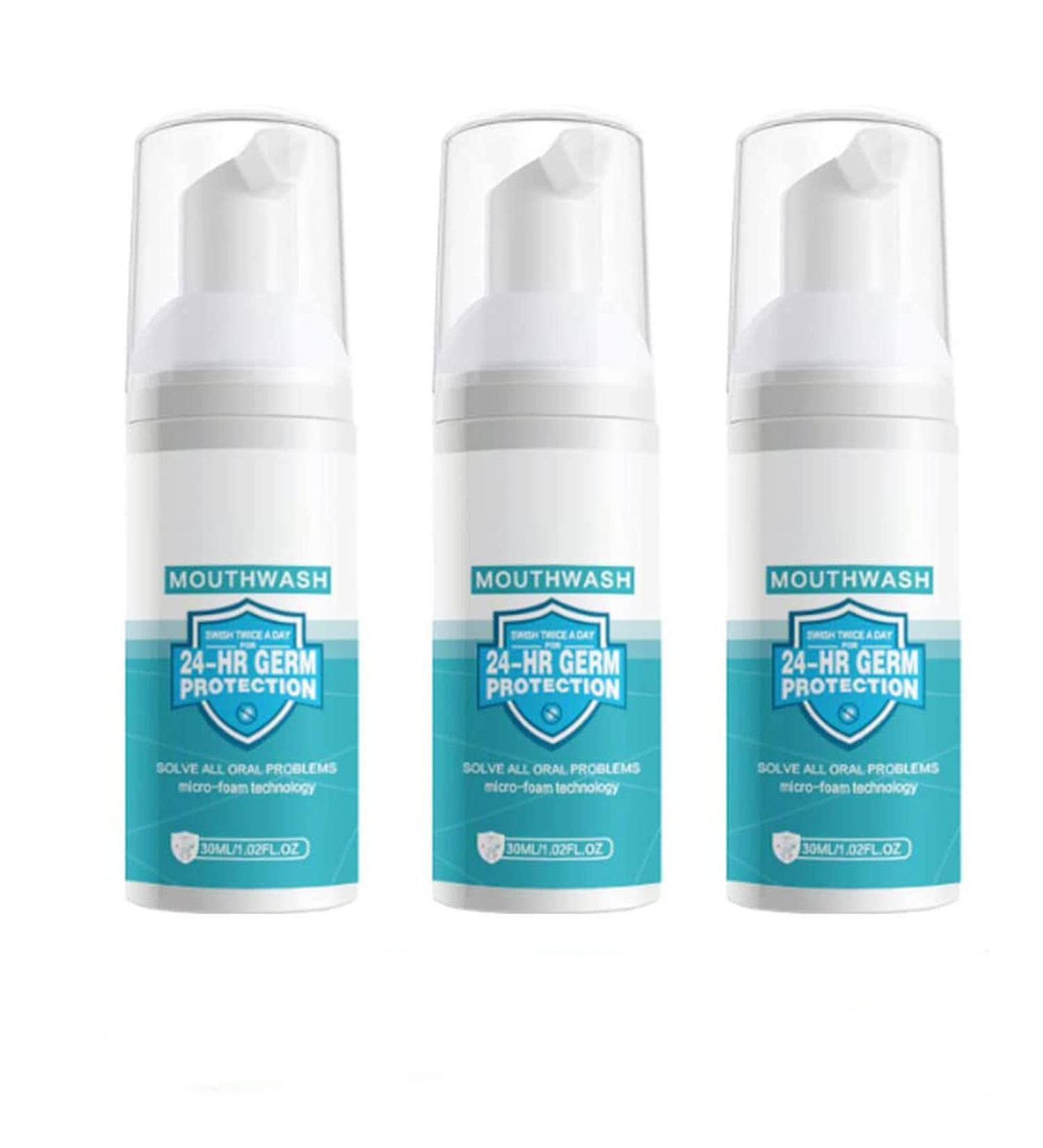 3pcs Natural Mouthwash Set for Fresh Breath & Deep Cleaning | Removes Calculus & Heals Mouth Ulcers | Stain Removal Formula for Men & Women - Buy Online on GoSupps.com