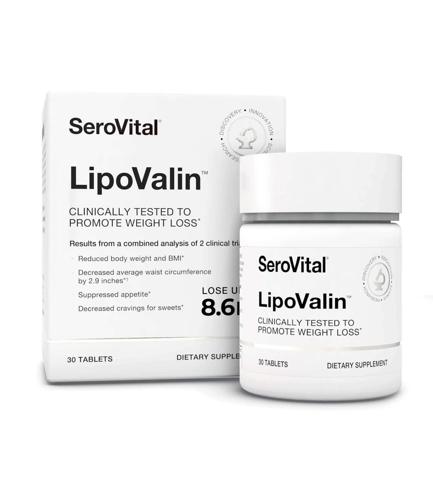 Serovital LipoValin Weight Loss Pills for Women - Clinically Validated Diet Pill & Appetite Suppressant - Stimulant-Free Supplement - 30 Tablets - Buy Online on GoSupps.com