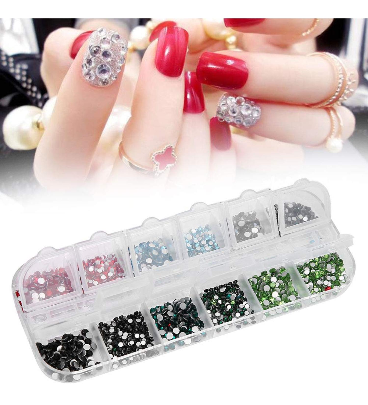 12 Grids Nails Kit Art Nail Tools Nail Decoration Set Nail Art Rhinestones DIY Nail Decoration Makeup Glitter Beads Manicure Tool Nail Rhinestones Set(#3) - Buy Online on GoSupps.com