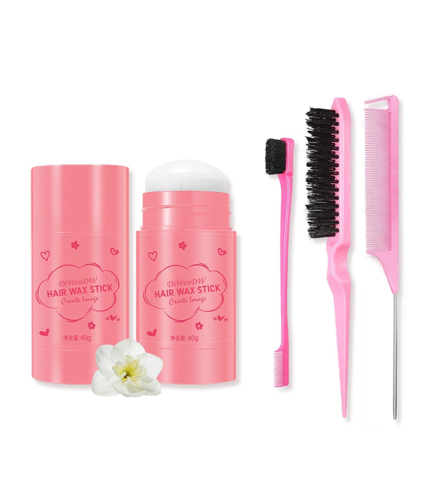 Hair Wax Stick & Hair Styling Combs Set 4 Pcs Moisturizing Non-Greasy Hair Styling Wax Stick for Edge Control on Wigs And Hair Lightweight Hair Slick Balm Stick for Flyaways Edge Frizz Hair - Buy Online on GoSupps.com