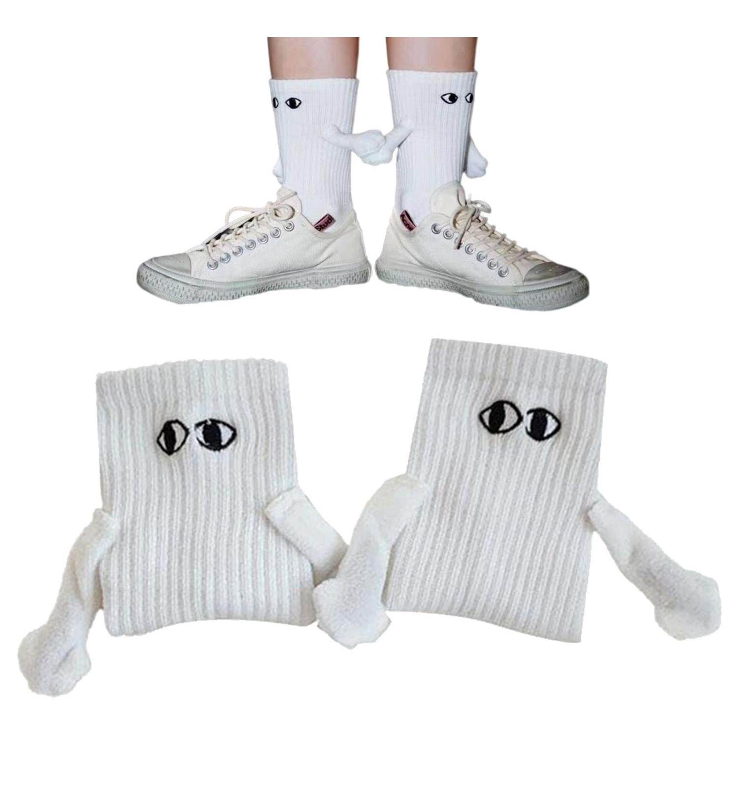 Ayammahic Funny Magnetic Suction Couple Socks - Novelty 3D Doll Design for Women Men | Romantic Holding Hands Sock Set for Couple Gifts - Buy Online on GoSupps.com