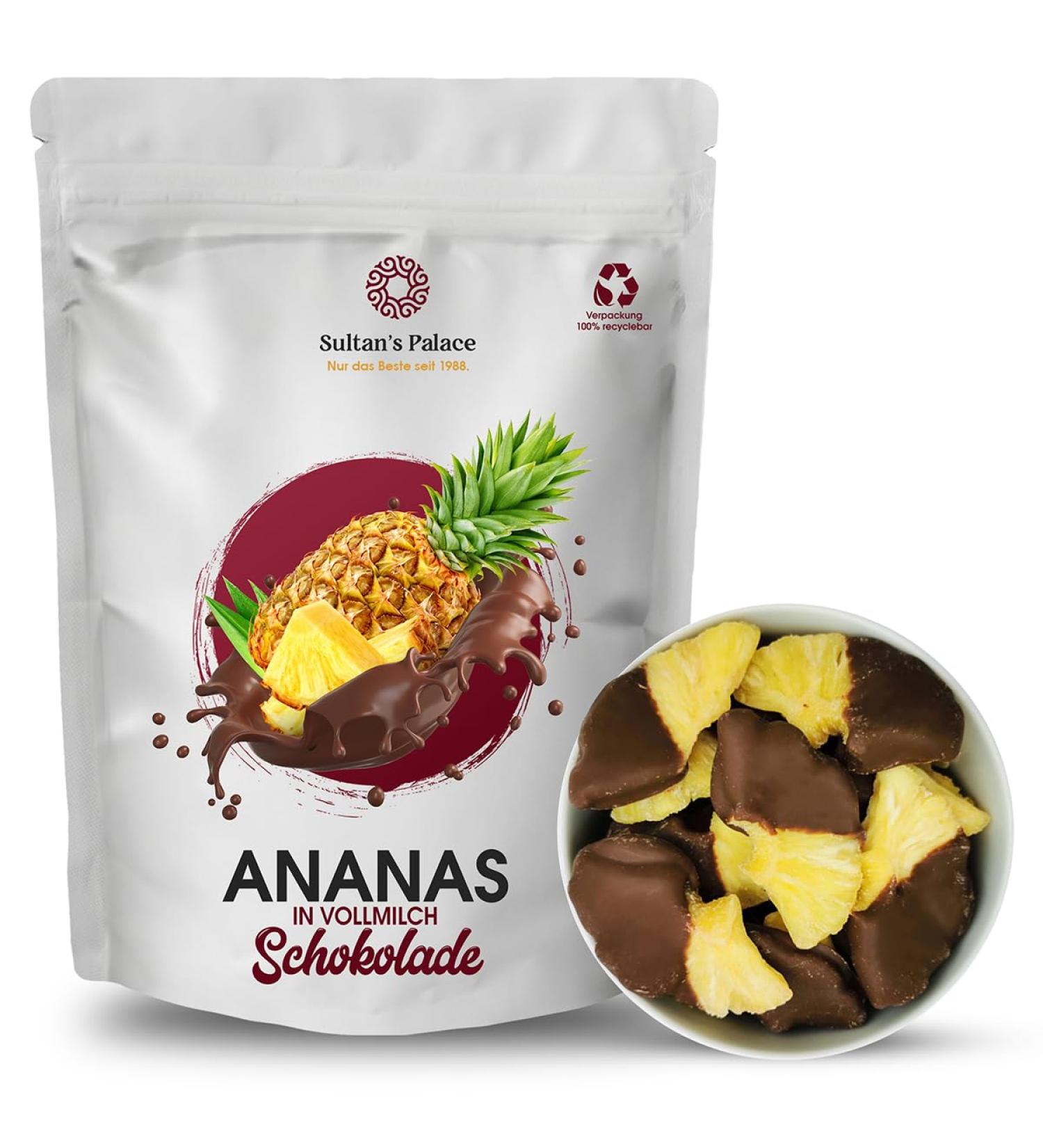 Sultan s Palace Dried Pineapple in Whole Milk Chocolate - 1000g | Gourmet Chocolate Fruits | Perfect for Gifts & Treats - Buy Online on GoSupps.com