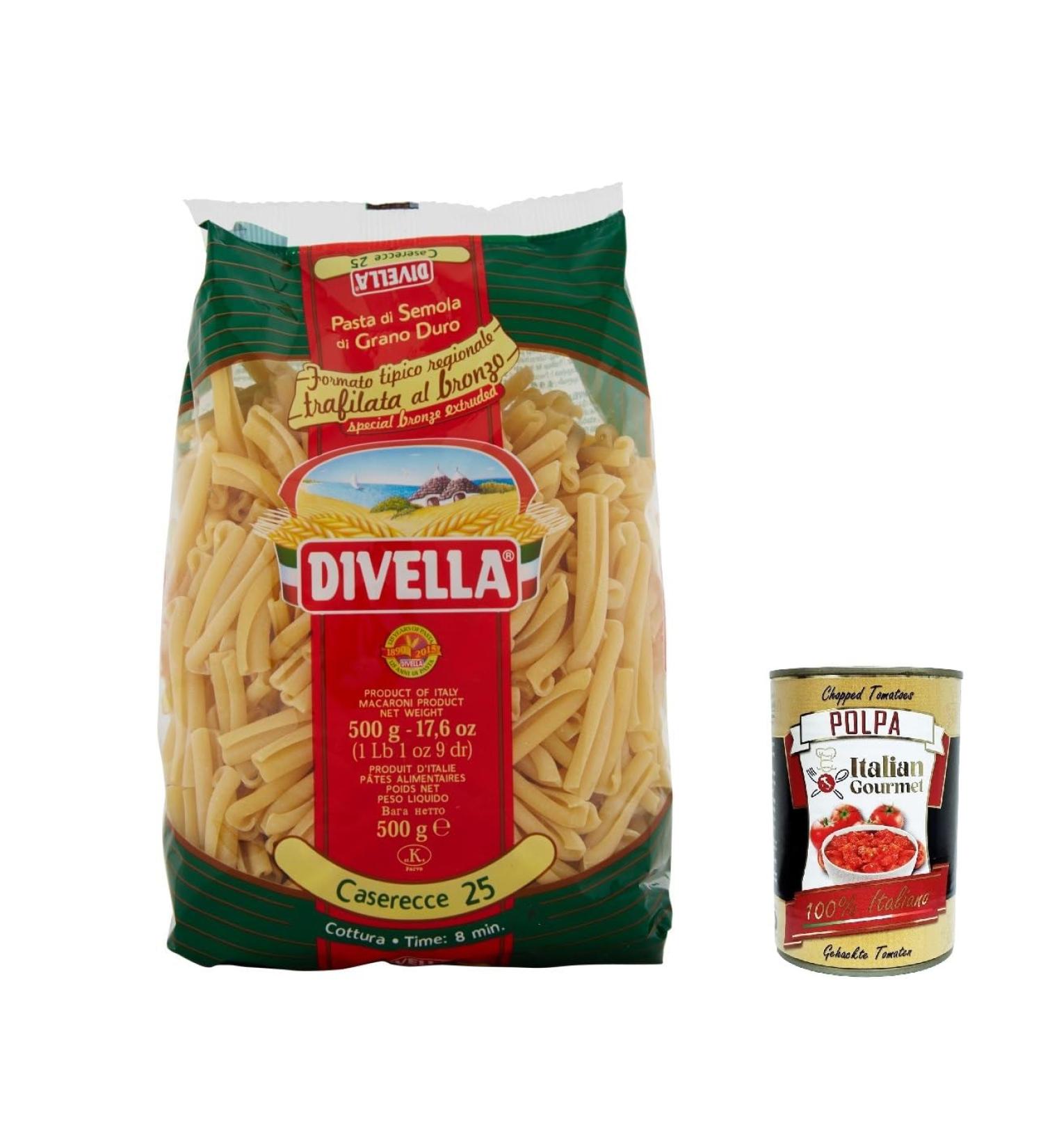  Italian Gourmet E.R. Divella Pasta Specialita Casarecce 25 100% Italian Pasta 500 g + Gourmet Italian Pulp 400 g (Pack of 10) - Buy Online on GoSupps.com