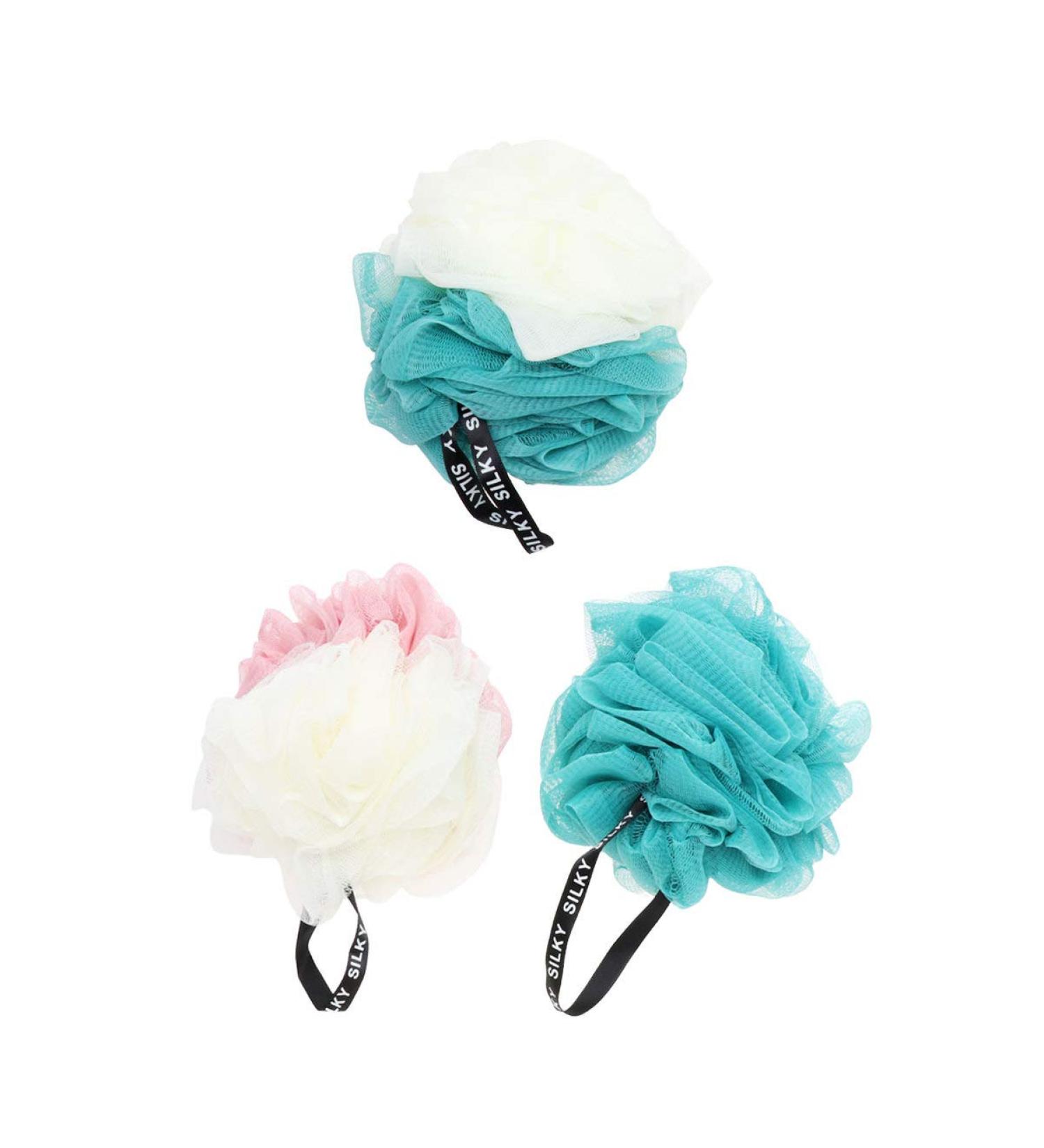 Beaupretty 3pcs Loofah Shower Sponge Set - Mesh Bath Puff & Scrubber Ball for Soft Cleaning | Ideal for Spa & Home Use - Buy Online on GoSupps.com