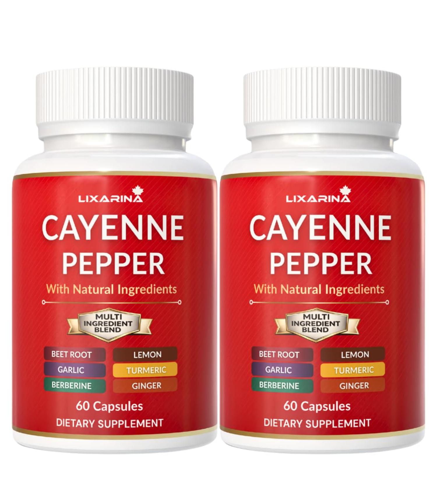 LIXARINA Cayennee Pepper | Cayyanne Pepper Capsules | Cayeenne Advanced Support Supplements | Capsules for Men and Women - 120 Capsules - Buy Online on GoSupps.com