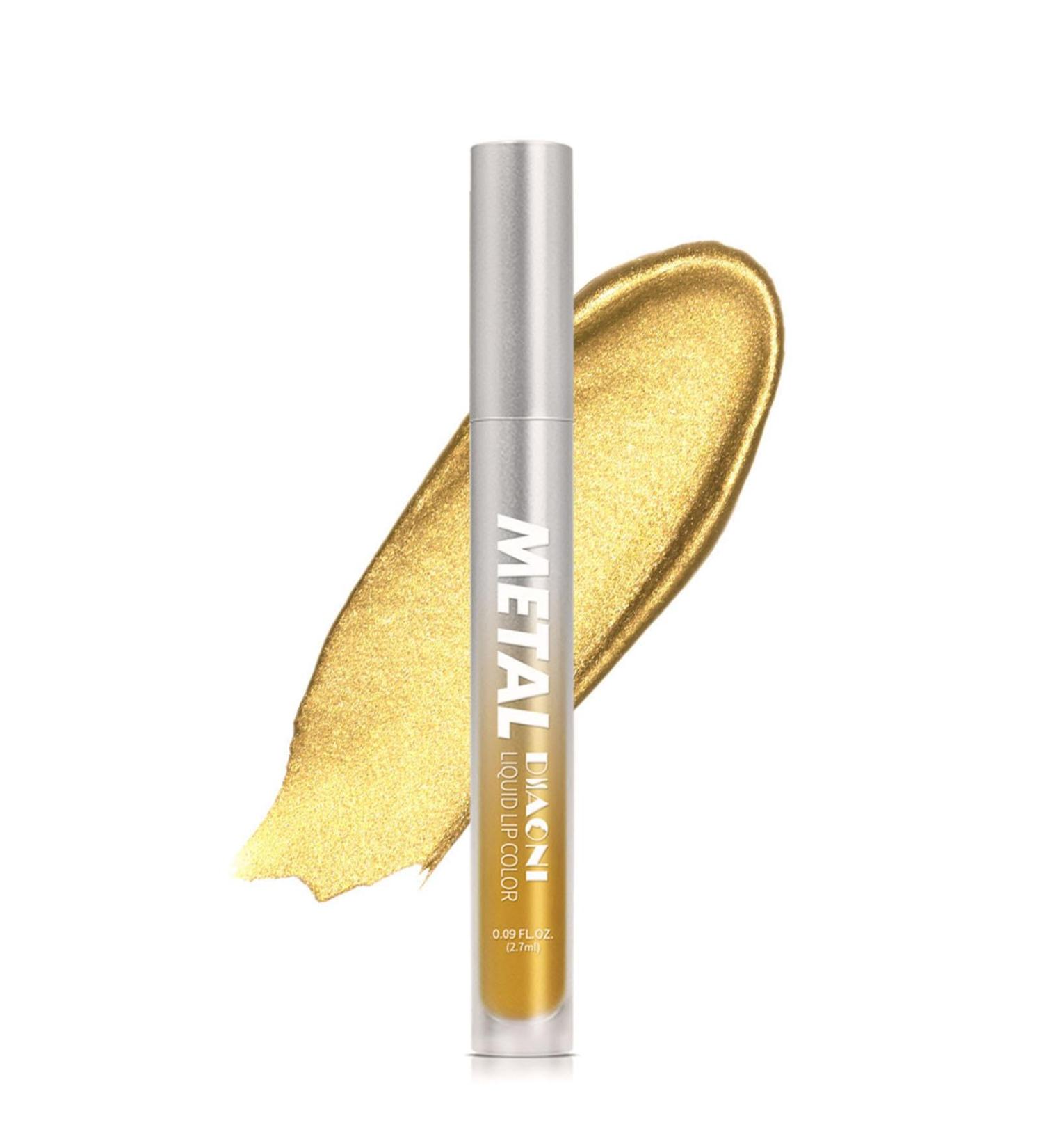 Gold Lipstick | 2 in 1 Gold Shimmer | 2.7ml Waterproof Gold Eyeshadow High Gloss Non-Sticky Lip Gloss Shimmer Eyeshadow for a Wobblo - Buy Online on GoSupps.com