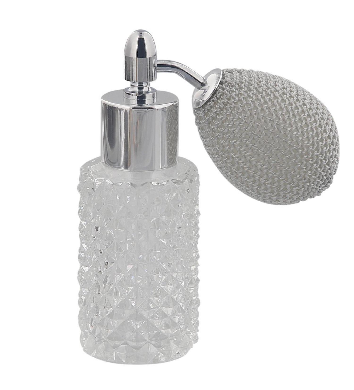 Kosmetex 25ml Crystal Cut Glass Perfume Atomizer - Empty Bottle with Silver Ball Pump for International Shipping - Buy Online on GoSupps.com
