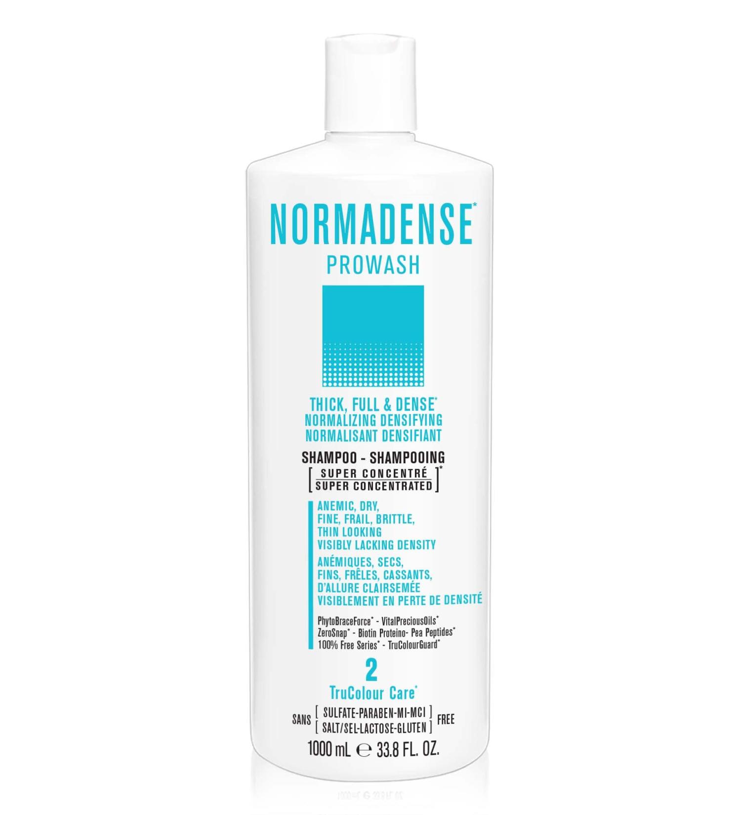 NORMADENSE 2 Vegan Shampoo for Thin Looking Hair Visibly Lacking Density. Super Concentrated Biotin Shampoo for Dry Fine Frail Brittle Thin Looking Hair. Vegan Sulfate Free shampoo. Prowash Salon Hair Care. - Buy Online on GoSupps.com
