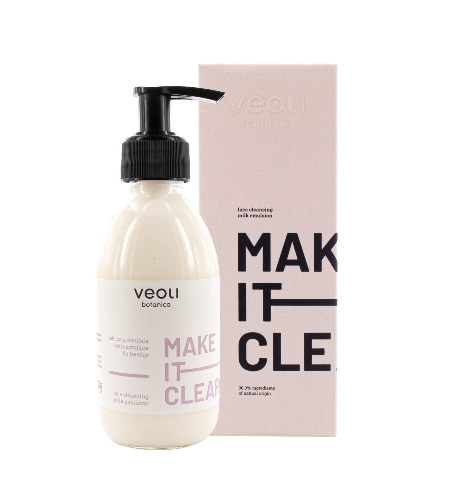 veoli Make It Clear Cleansing Milk Milk Facial Emulsion 200 ml All Skin Types Vegan Facial Cleansing Milk