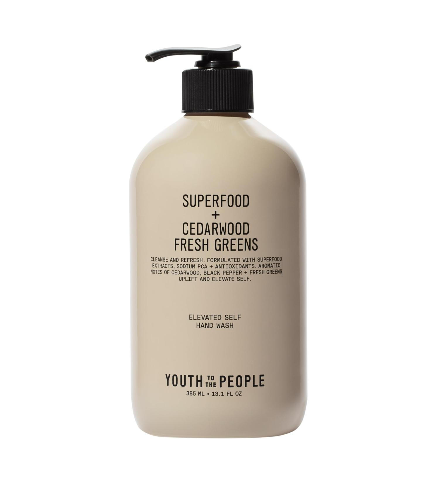 Shop Youth To The People Superfood Antioxidant Hand Wash - Nourishing Gel Cleanser with Kale & Green Tea | Vegan Aromatic Fresh Greens Cedarwood & Black Pepper - 13.1 fl oz - Buy Online on GoSupps.com