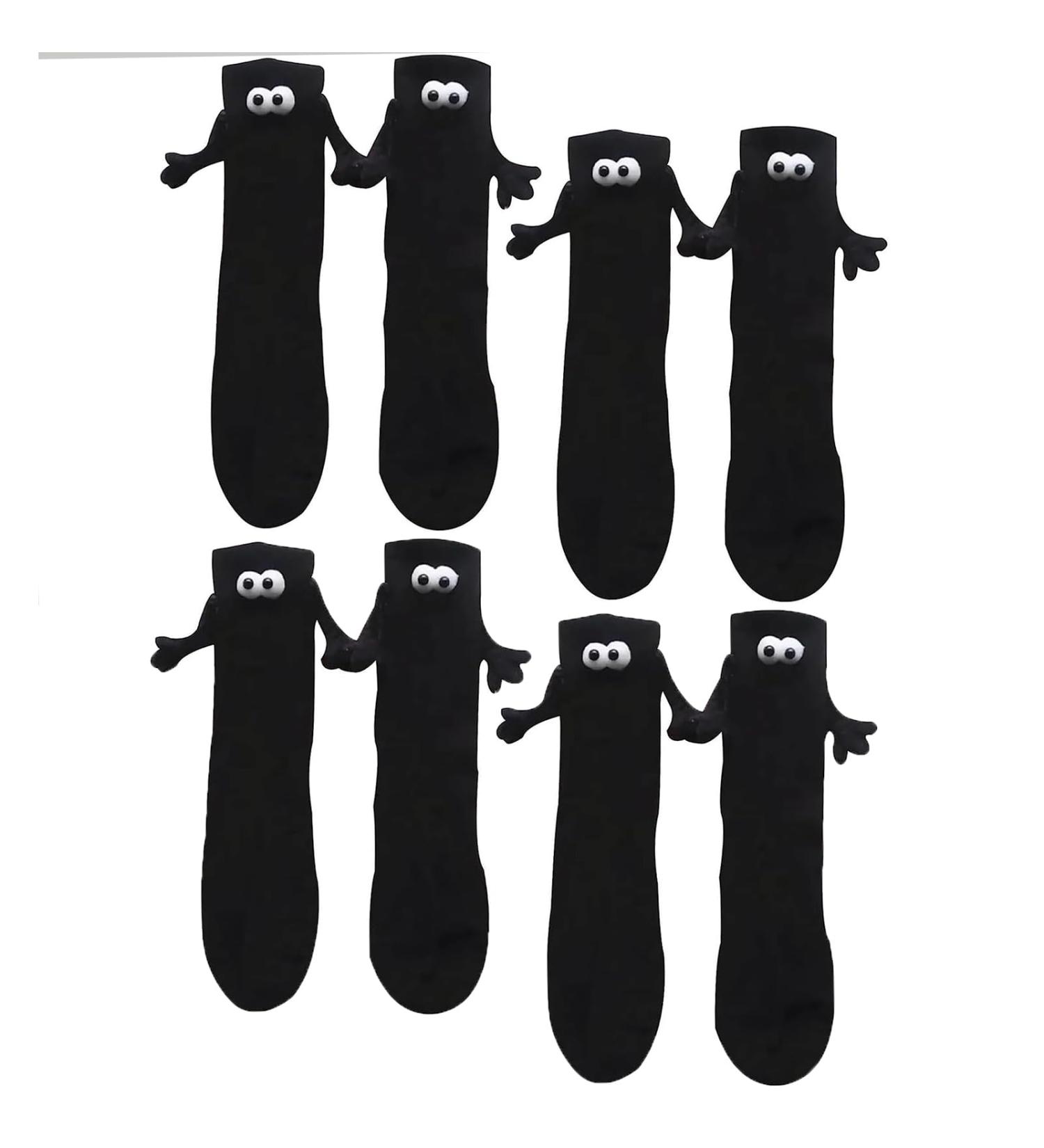 3D Funny Magnetic Couple Socks - Unisex Mid-Tube Big Eye Novelty Socks - Buy Online on GoSupps.com