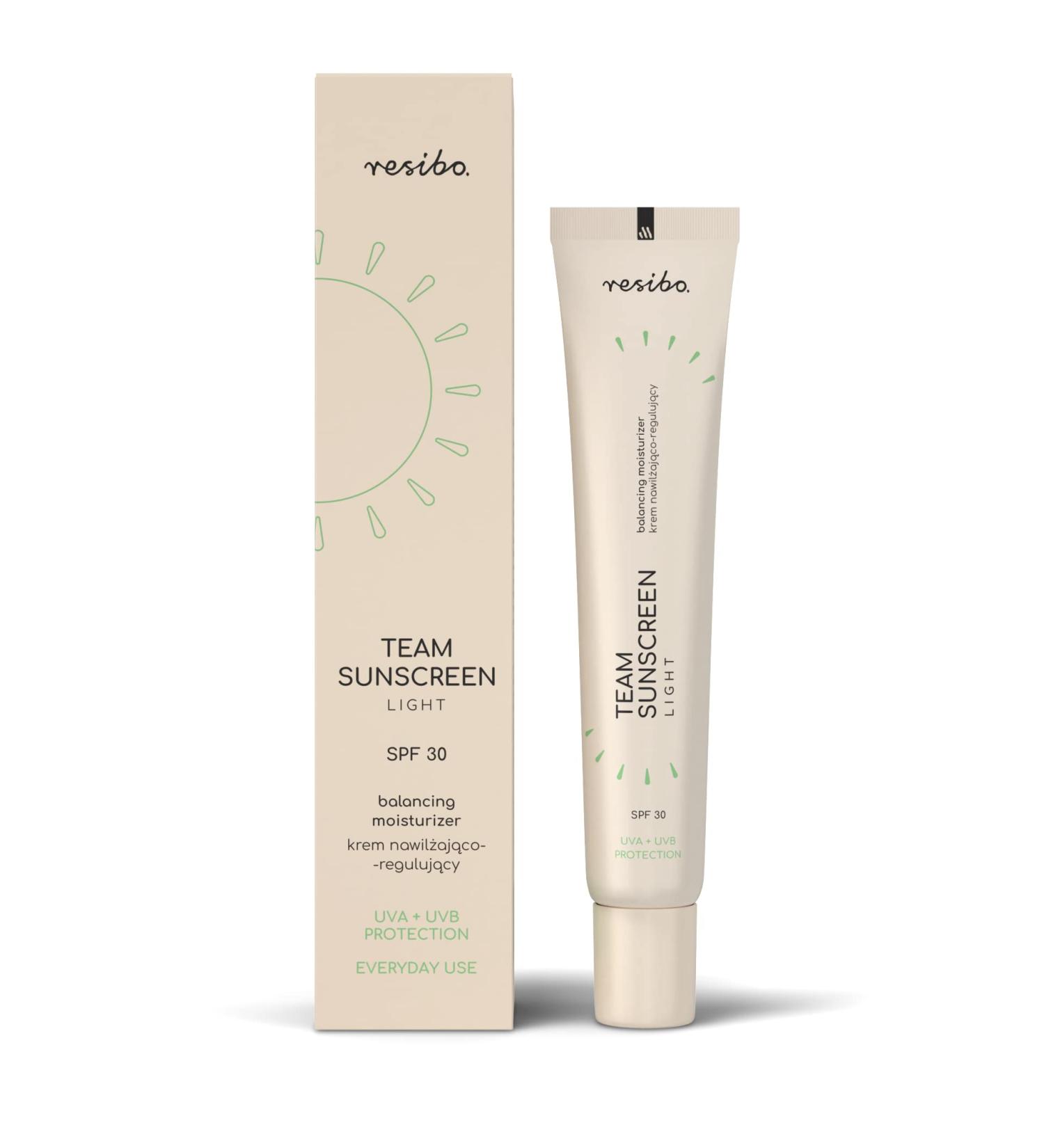 Resibo Team Sunscreen Light Moisturizing and regulating cream UV protection Antioxidant Lemon Myrtle SPF 30 40 ml - Buy Online on GoSupps.com