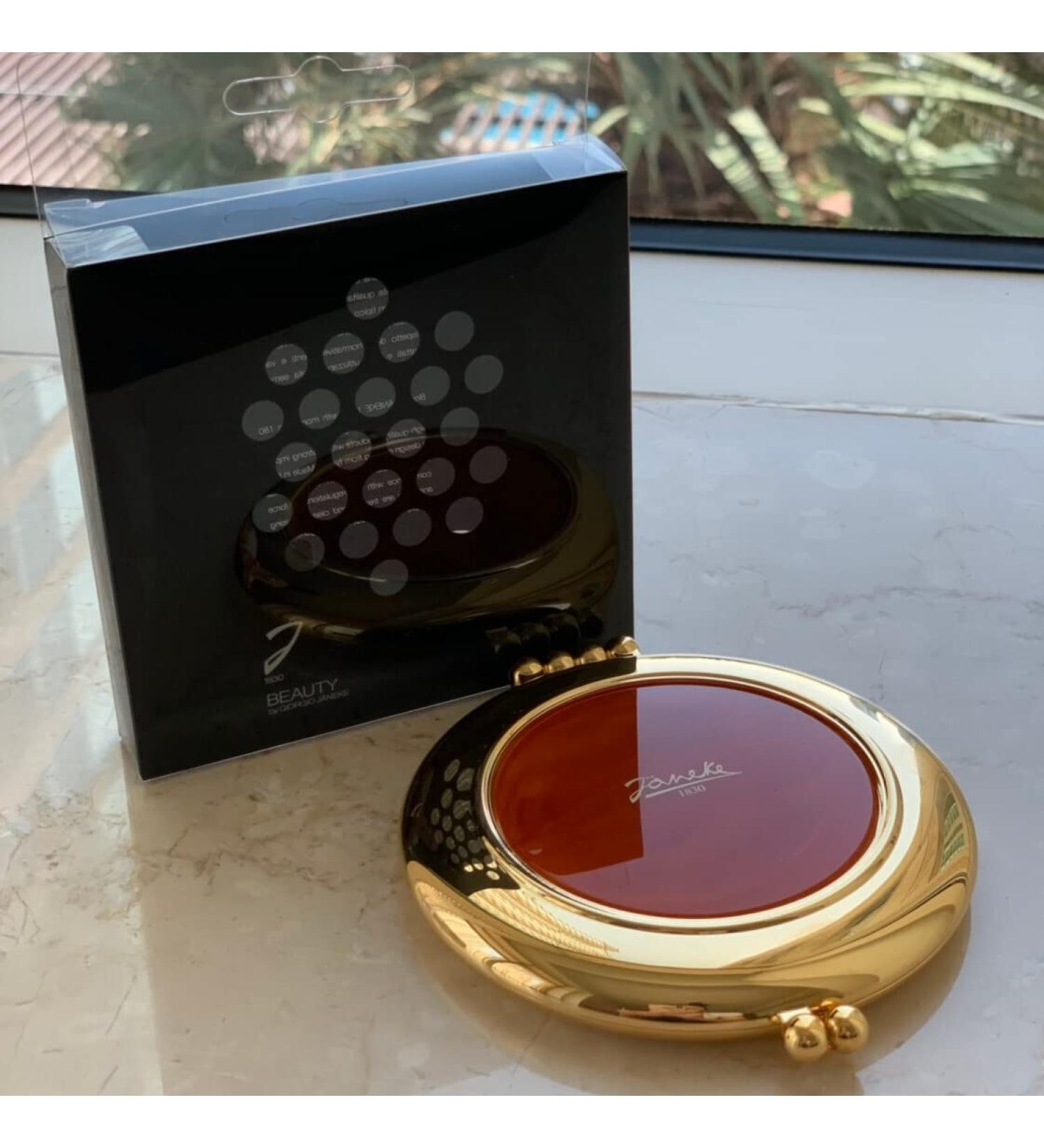 J neke Round Handbag Mirror - Gold-Coloured & Tortoise Design | International Shipping Available - Buy Online on GoSupps.com