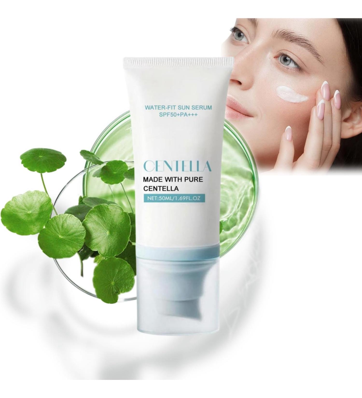 Centella Sunscreen Water-Fit Sun Serum Sunscreen SPF 50 Face Moisturiser Hydrating Sunscreen Essence Korean Sunscreen Centella Face Sun Cream For Refreshing No Sticky Refreshing Sun Cream - Buy Online on GoSupps.com