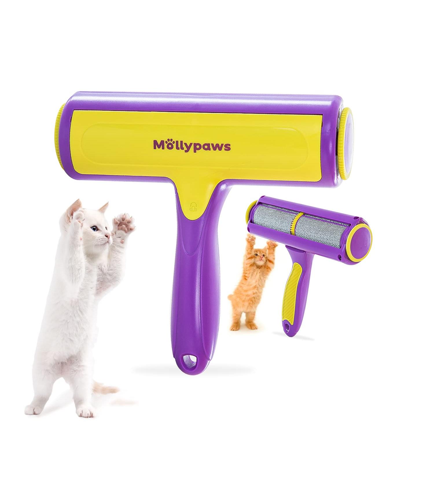 Mollypaws Pet Hair Remover for Furniture - Reusable Dog Cat Fur Removal Brush - Non-Slip Handle - Upgrade Cleaning Tool (Purple/Limited Edition) - Buy Online on GoSupps.com