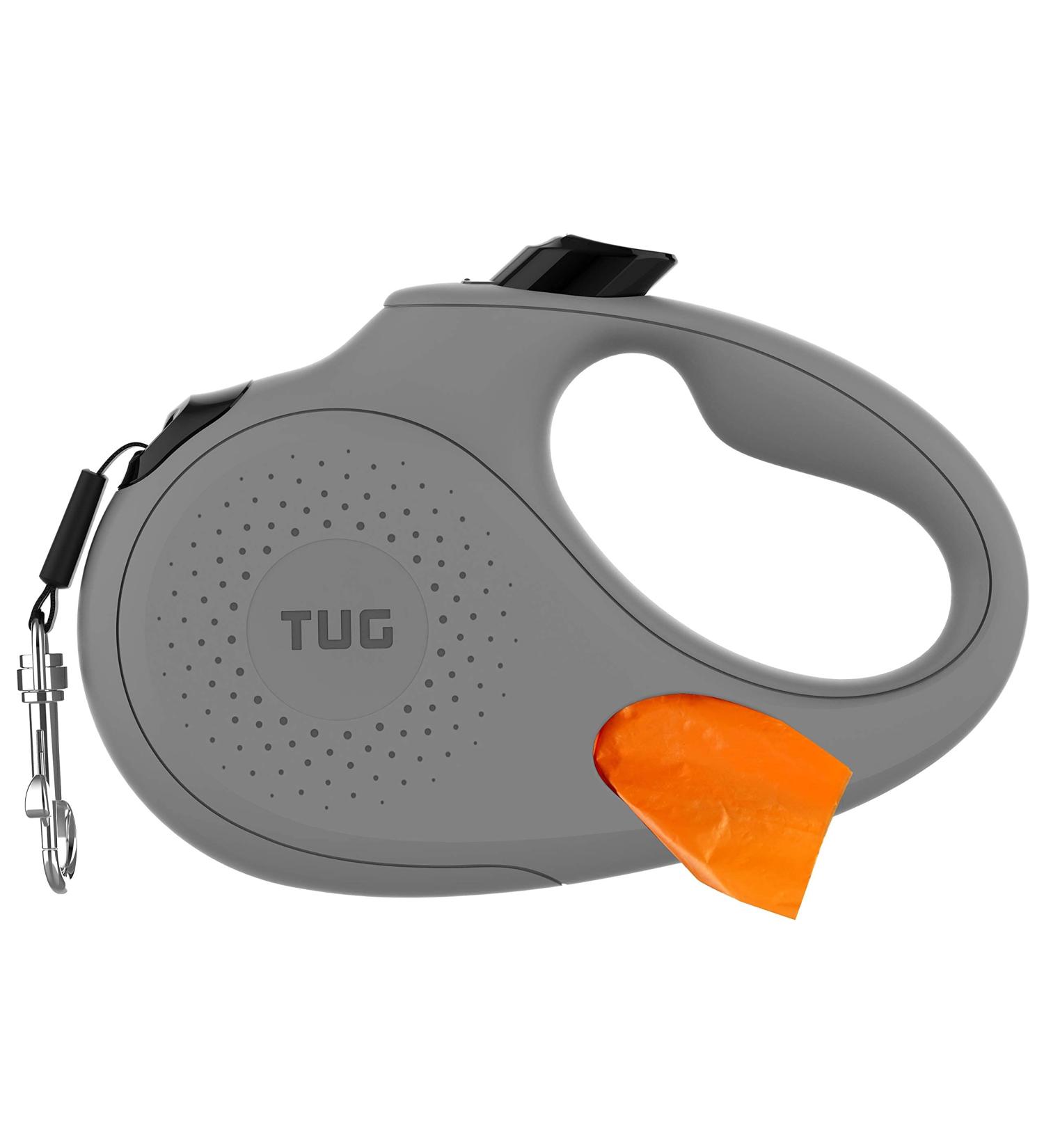 TUG Oval 360 Retractable Dog Lead w/ Integrated Waste Bag Dispenser - Medium Grey - Buy Online on GoSupps.com