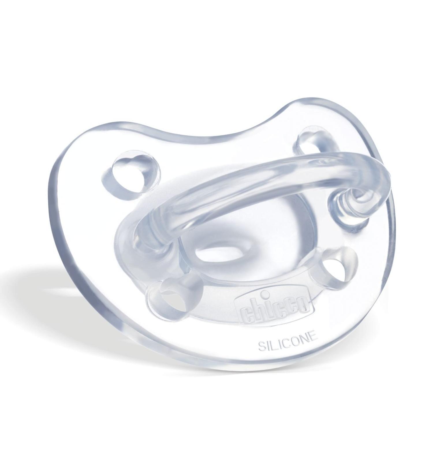 Chicco Rubber Pacifier for Children 6-16 Months - Transparent Silicone Soother | International Shipping Available - Buy Online on GoSupps.com