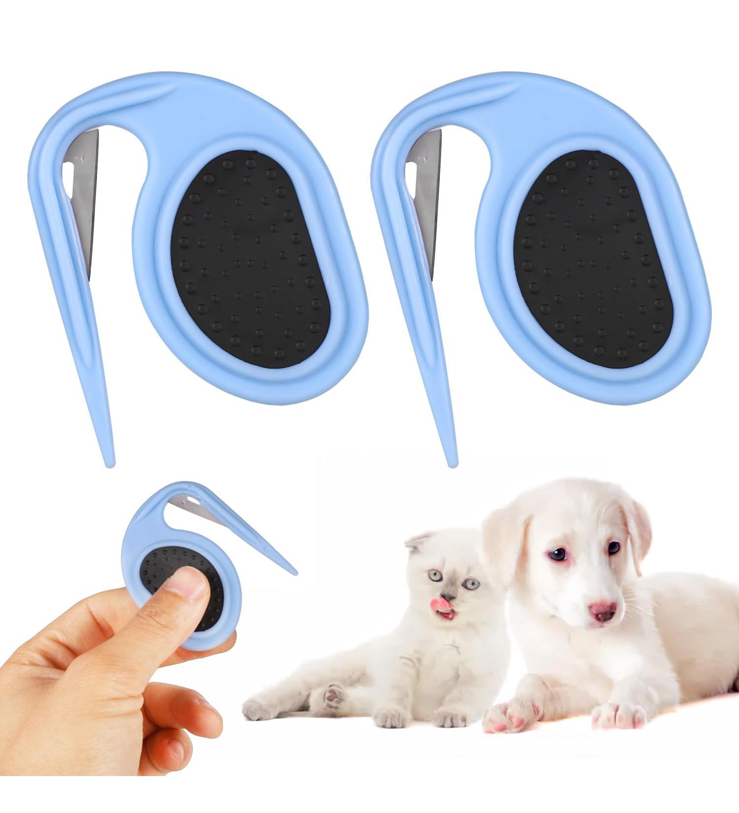 2-Piece Knot Comb Set for Cats & Dogs | Effective Hair Removal Tool for Knotted & Loose Fur | Pet Grooming Accessories (Blue) - Buy Online on GoSupps.com