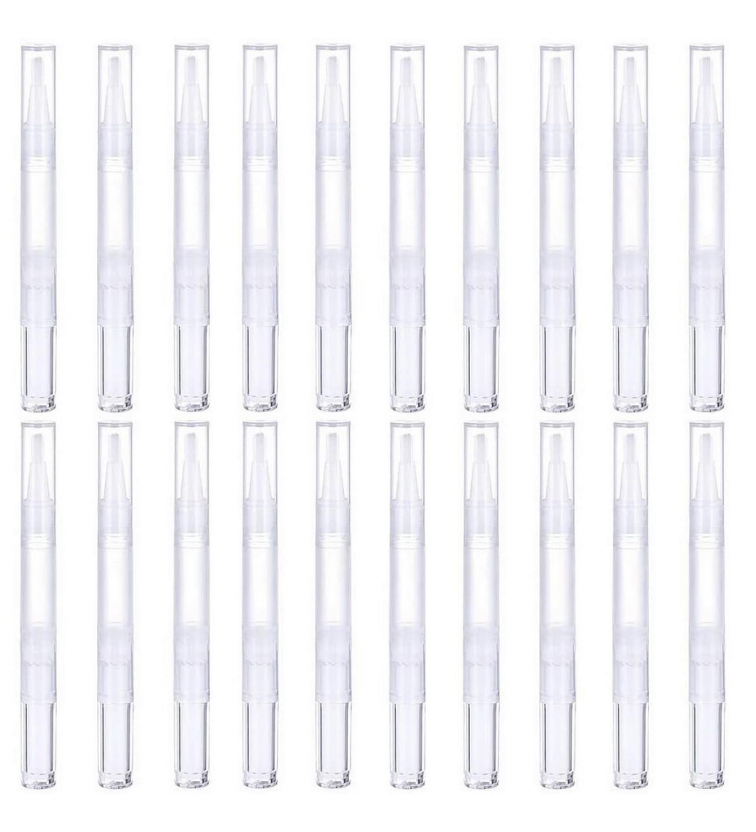 VANANA 20Pcs Transparent Twist Pens 3ml Nail Twist Pens Empty Transparent Nail Oil Pen with Brush Empty Cuticle Oil Pen Cosmetic Container Pen for Lip Gloss Eyelash Growth Liquid - Buy Online on GoSupps.com