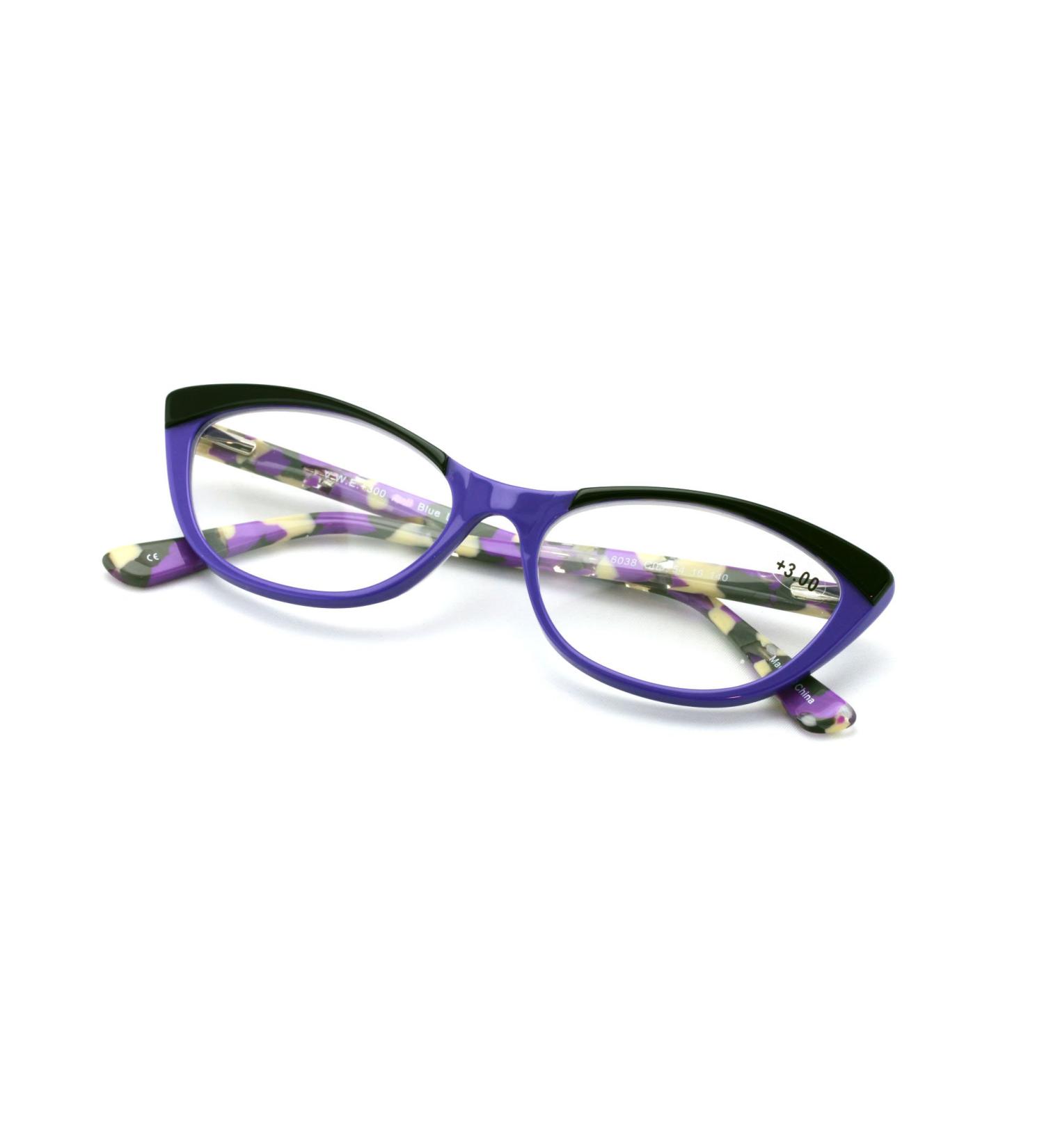 Buy Women s Cateye Slim Vintage Acetate Reading Glasses - 2 Tone Pointed Tip Purple 1.25x | International Shipping Available - Buy Online on GoSupps.com