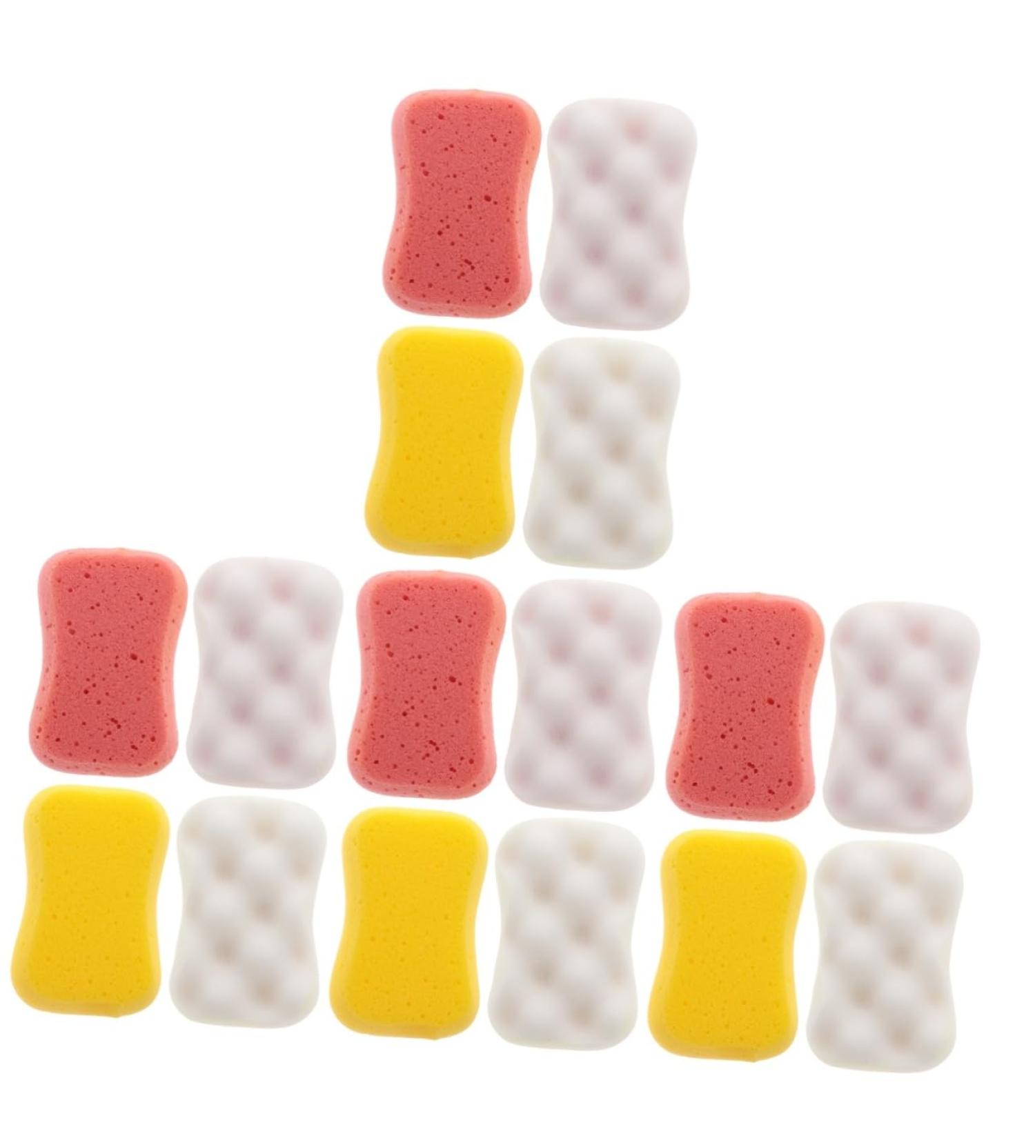 NOLITOY 16 Pcs Kids Bath Scrubber Set - Soft Shower Sponge & Loofahs for Baby Care | Cute Face Cleaning Tools & Accessories - Buy Online on GoSupps.com