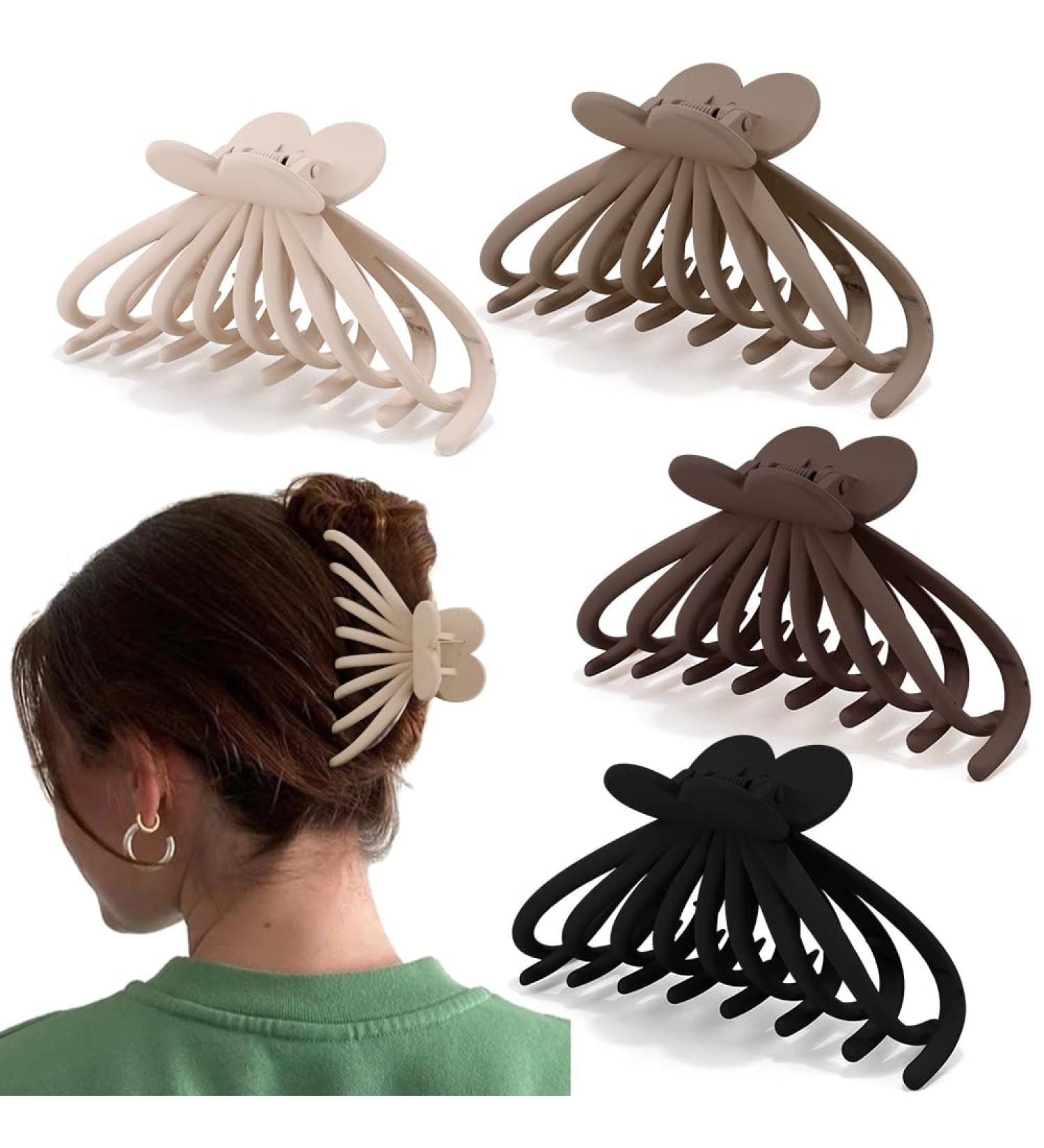 Canitor 4.9 Extra Large Hair Clips Claw Clips for Thick Hair - 4Pcs Neutral Color Matte Jumbo Clips for Women & Girls - Non-slip Jaw Clips - Mother's Day Gift - Buy Online on GoSupps.com