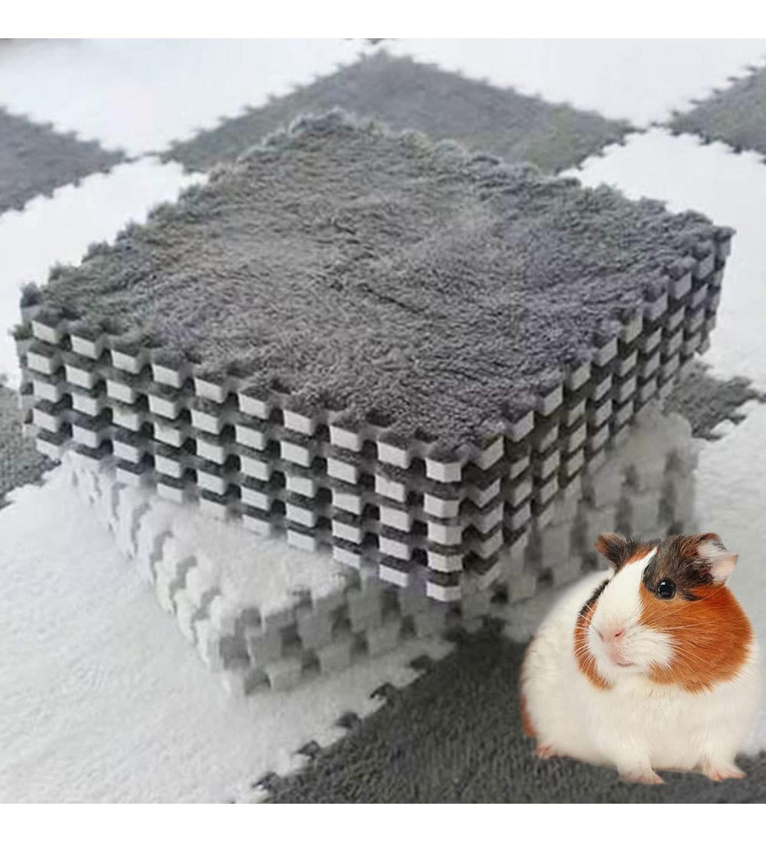 10PCS Guinea Pig Fleece Cage Liners - Washable & Reusable Rabbit Sleep Mat Blanket (Grey) - Oncpcare - Buy Online on GoSupps.com