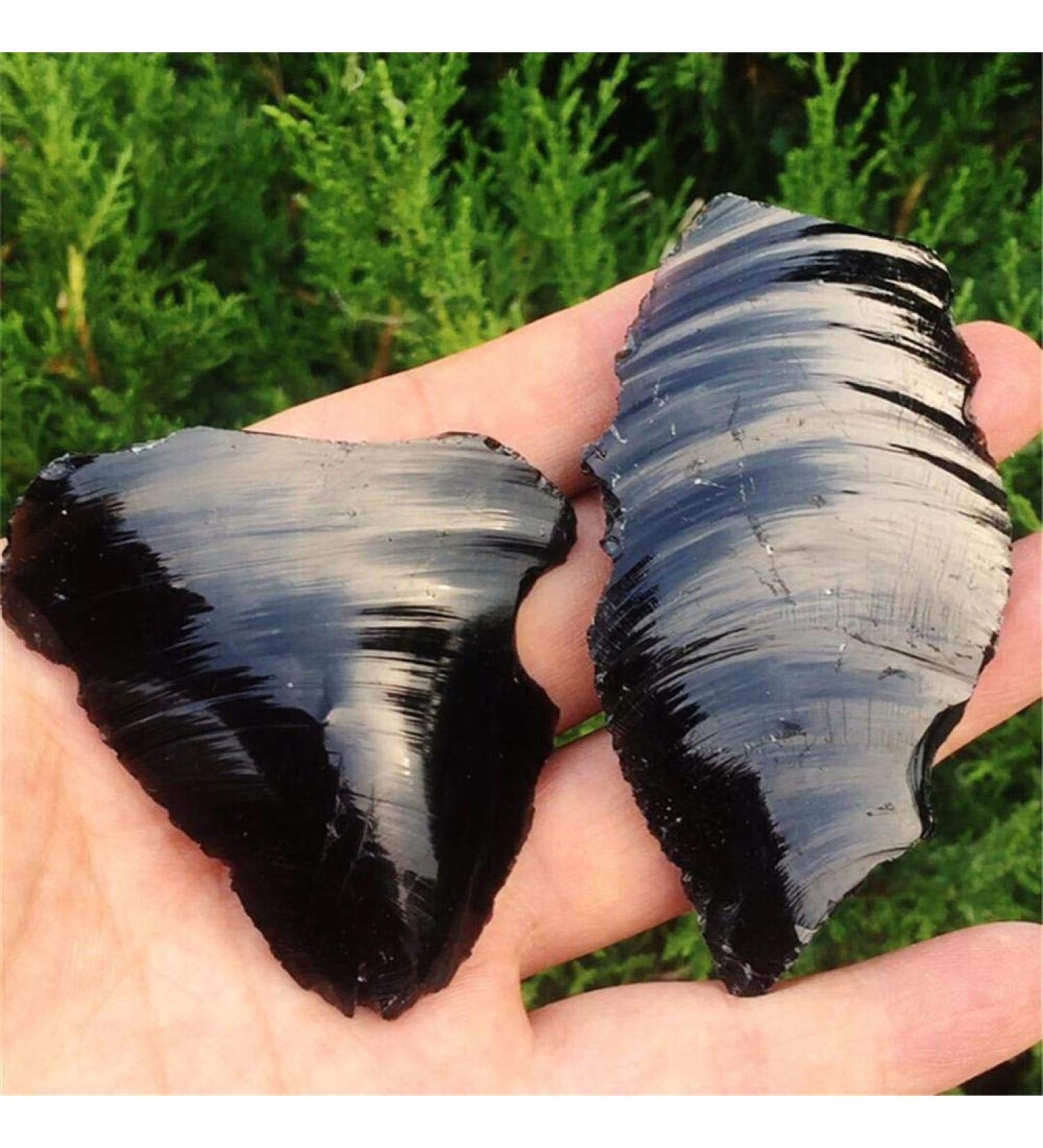 2 Piece Natural Obsidian Rough Rough/raw Stone Crystal Surface Very Shiny Beautiful (Color: 30g-40g Size: 2pcs) ERTEYIN - Buy Online on GoSupps.com