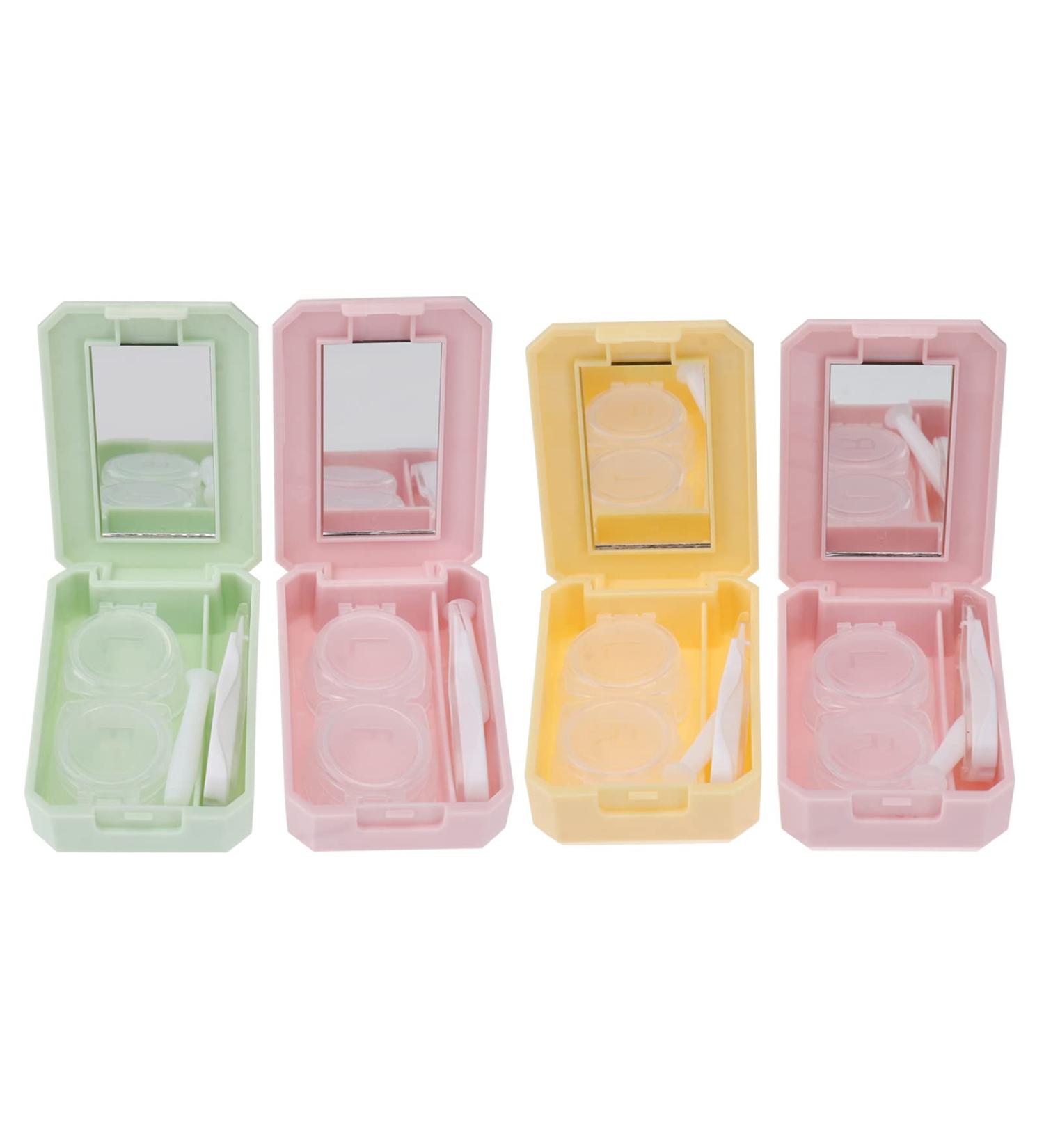 Minkissy 4PC Portable Contact Lens Case with Mirror & Tweezers - Waterproof Eye Storage Kit for Daily Use - Buy Online on GoSupps.com