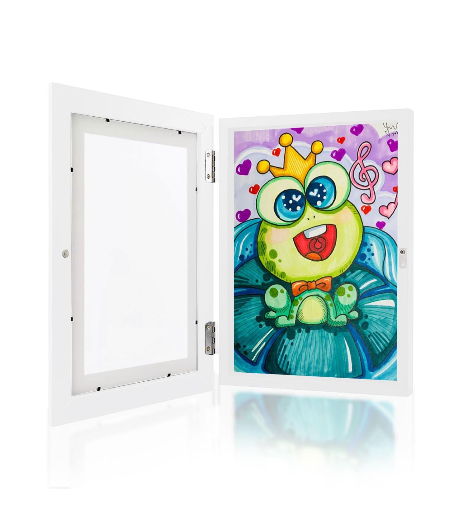 Qwyzor A4 Children's Art Frame - Display 150 Drawings with Front Opening Design | Perfect Picture Frame for Kids' Artwork - Buy Online on GoSupps.com