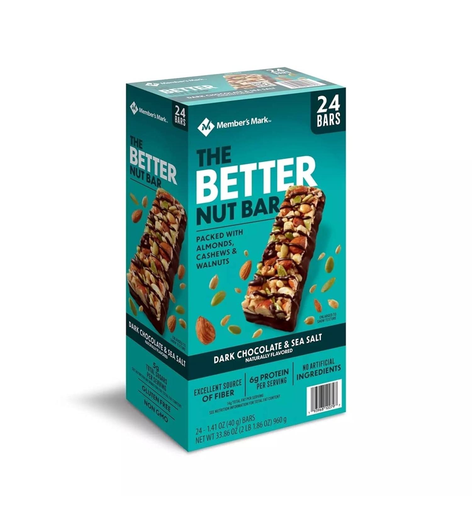 Member's Mark Dark Chocolate & Sea Salt Nut Bars - 24 Pack (1.4 oz each) - Buy Online on GoSupps.com