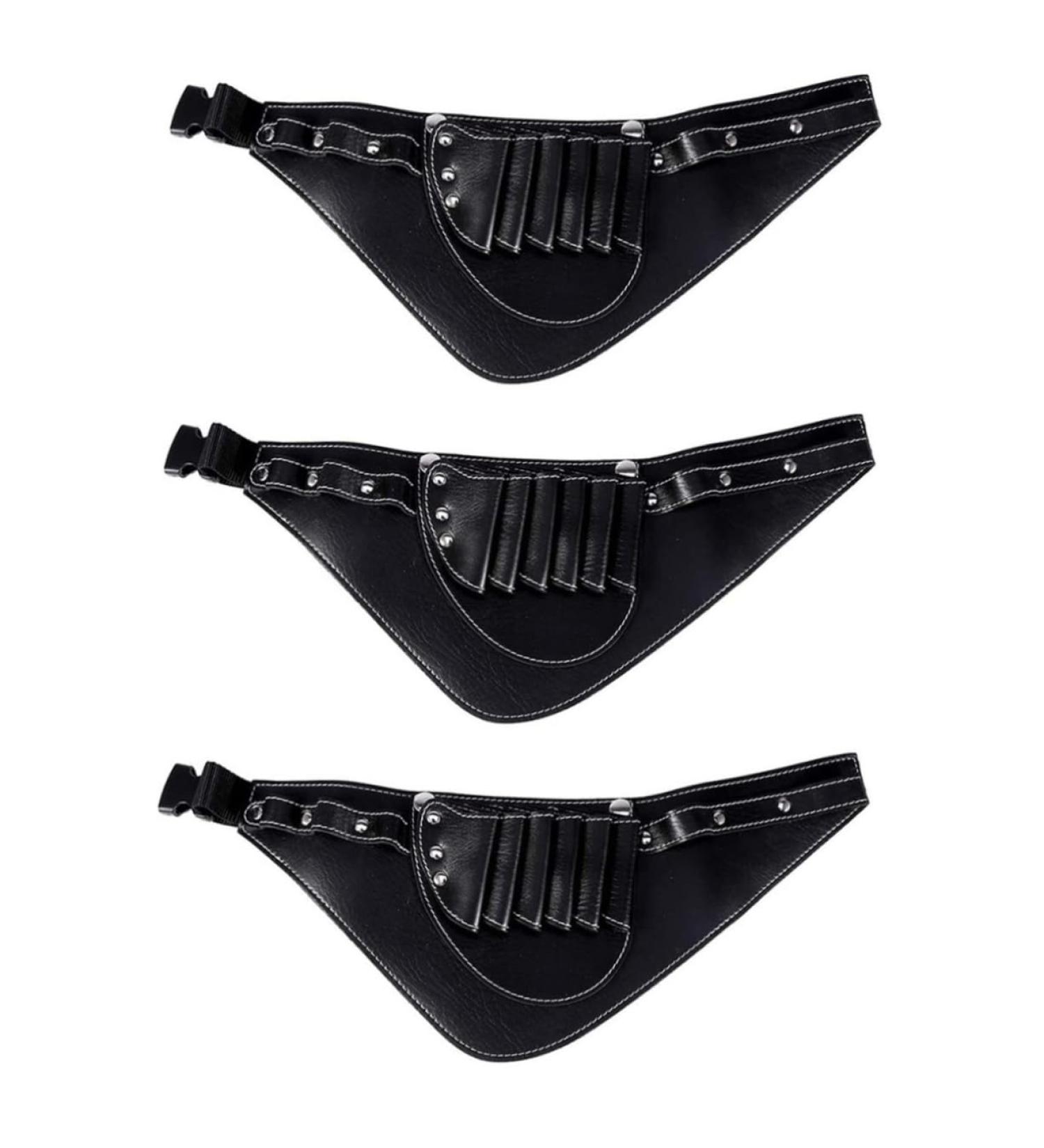 Beaupretty 3-Piece Hairdressing Kit | Scissor Belt Holder Hair Scissors Bag & Brush | Durable PU Black | International Shipping Available - Buy Online on GoSupps.com