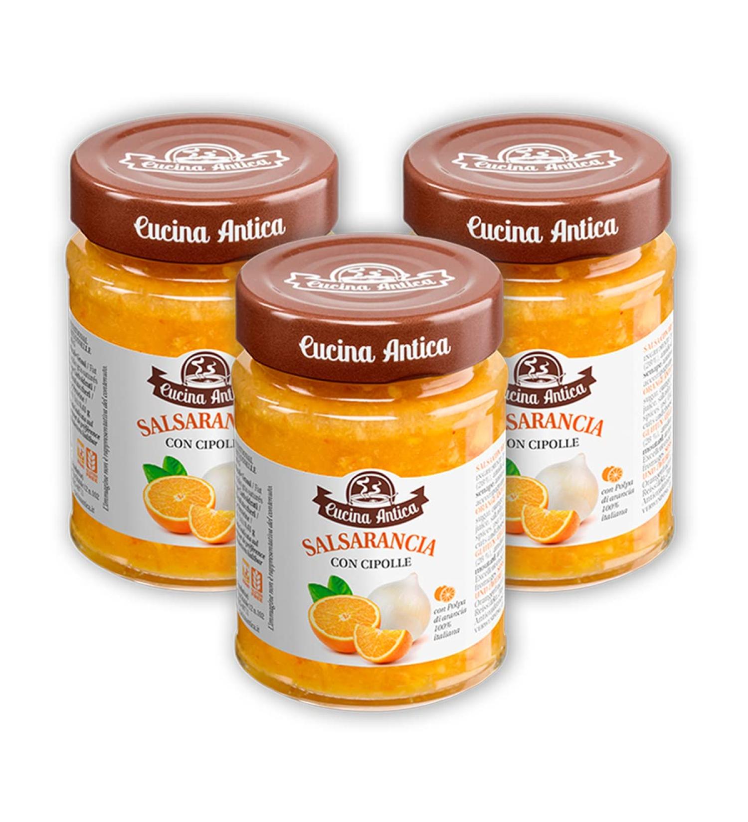 Cucina Antica - Salsarancia Oignons et Orange - 3 Pots de 210 g