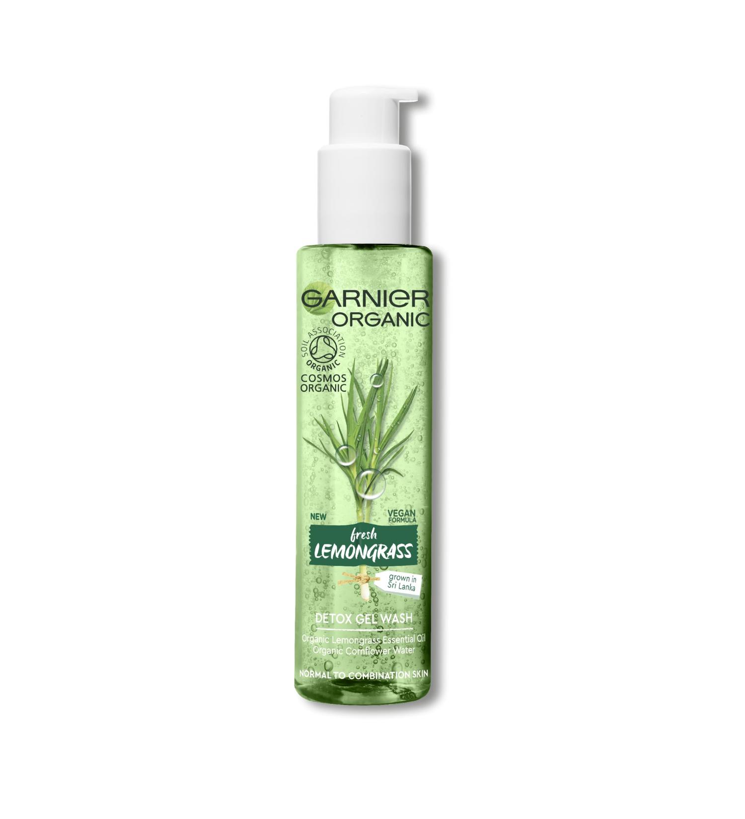Garnier Organic Detox Gel Wash Lemongrass 150ml - Purifying Facial Cleanser - Buy Online on GoSupps.com