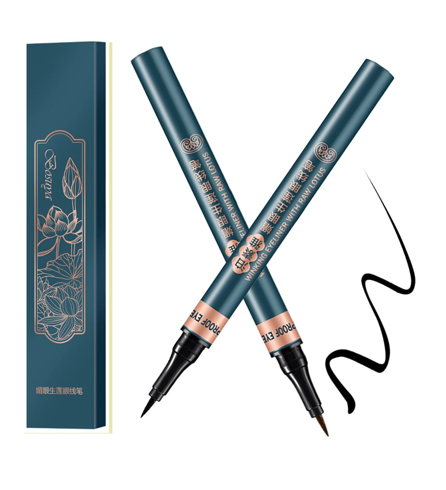 Bosuya Liquid Eyeliner - Waterproof Black Long-Lasting Anti-Welding Smoothing Eyes Makeup - Set of 2 - Buy Online on GoSupps.com