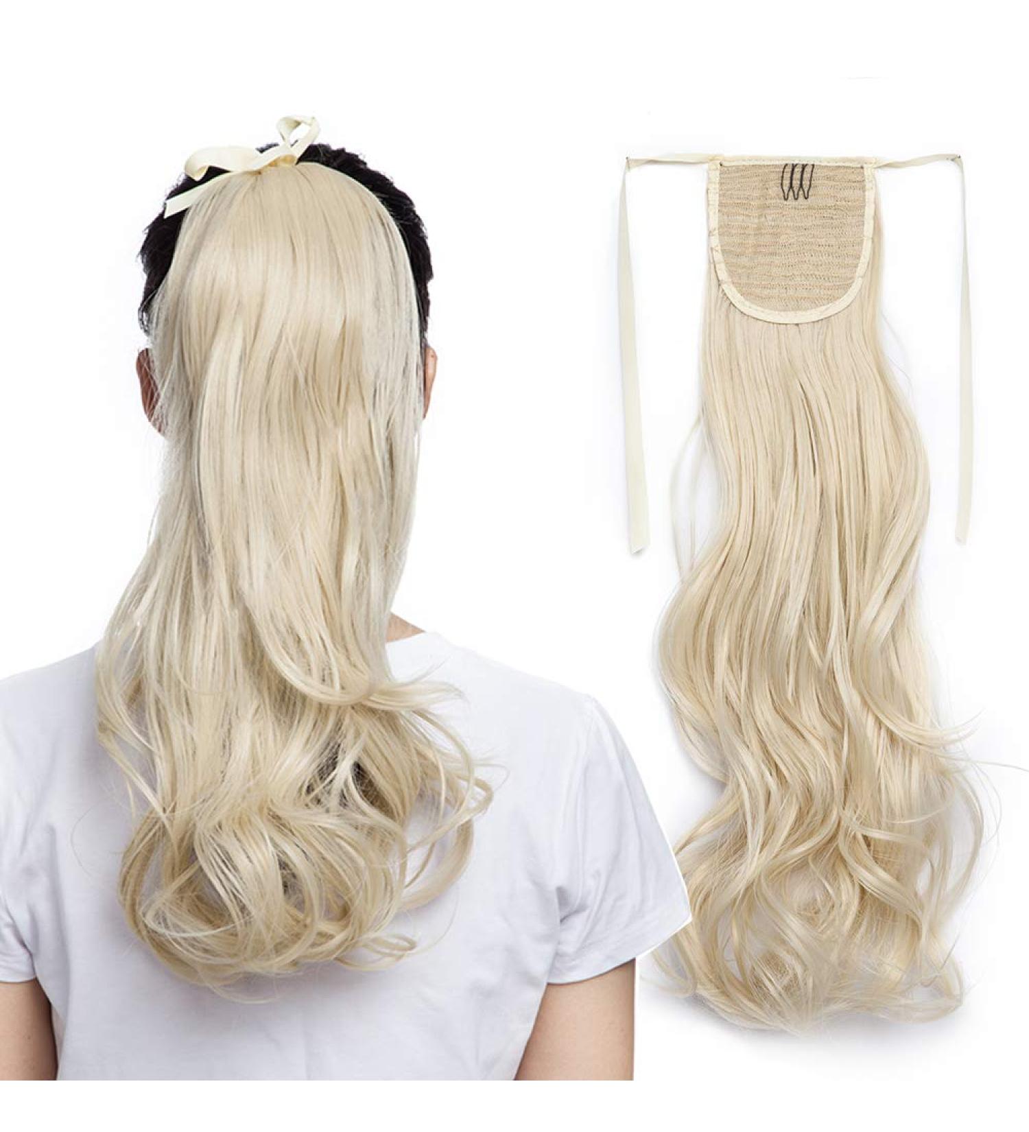 Sego Clip-In Ponytail Extension - 18 Wavy Blonde Hairpiece for a Natural Look | 90g Braid Hair Extension - Buy Online on GoSupps.com