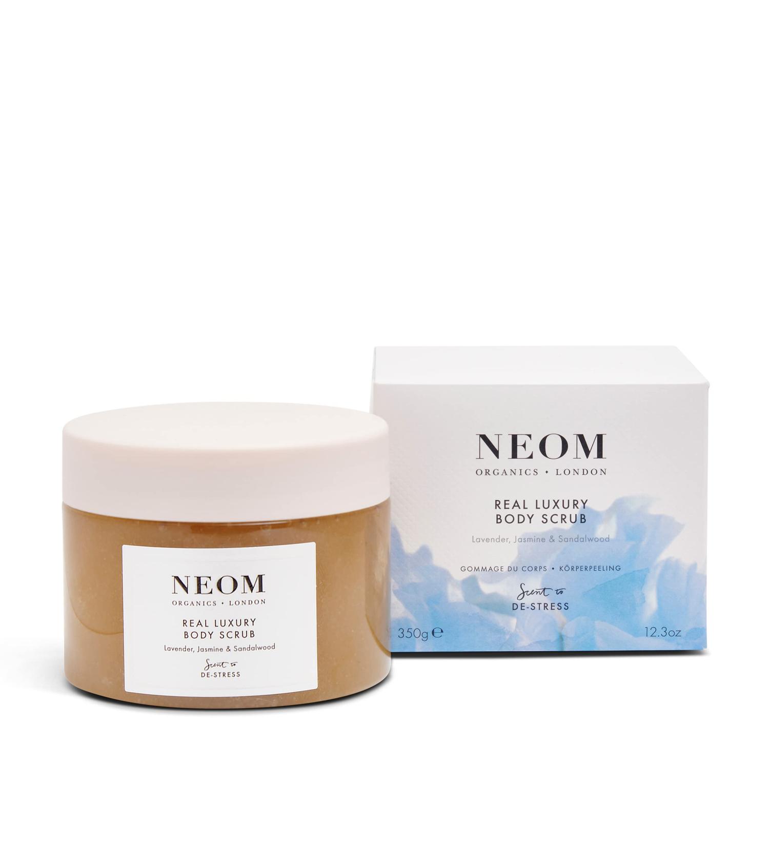 NEOM Real Luxury Body Scrub - Lavender & Sandalwood | Organic Vegan Natural Fragrance Hydrating | De-Stress Body Care - Buy Online on GoSupps.com