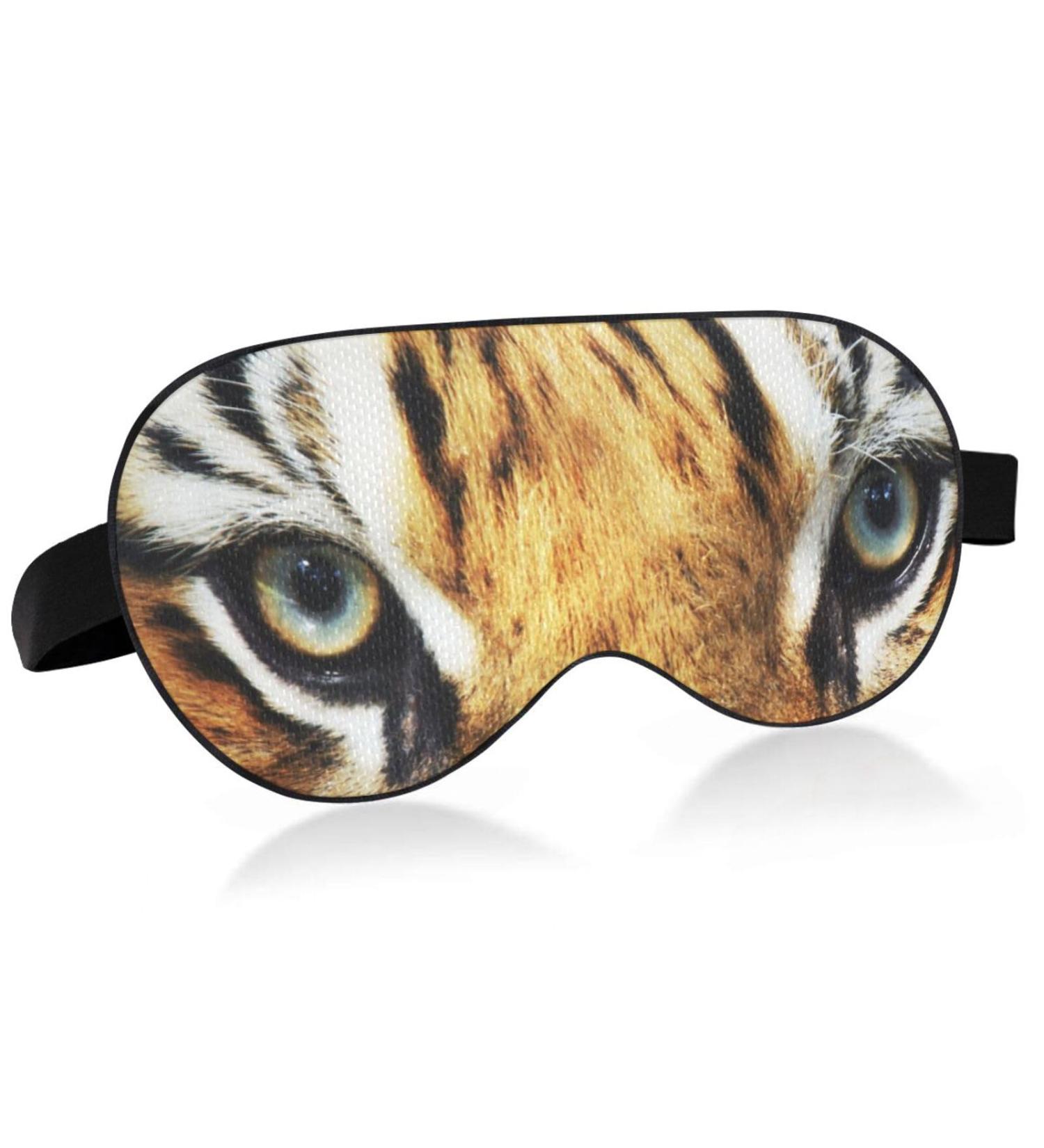 Haskirky Light Blocking Eye Mask | Breathable & Adjustable for Men and Women | Perfect for Travel, Yoga, Meditation, Office, Deep Sleep | Tiger Eyes Design - Buy Online on GoSupps.com