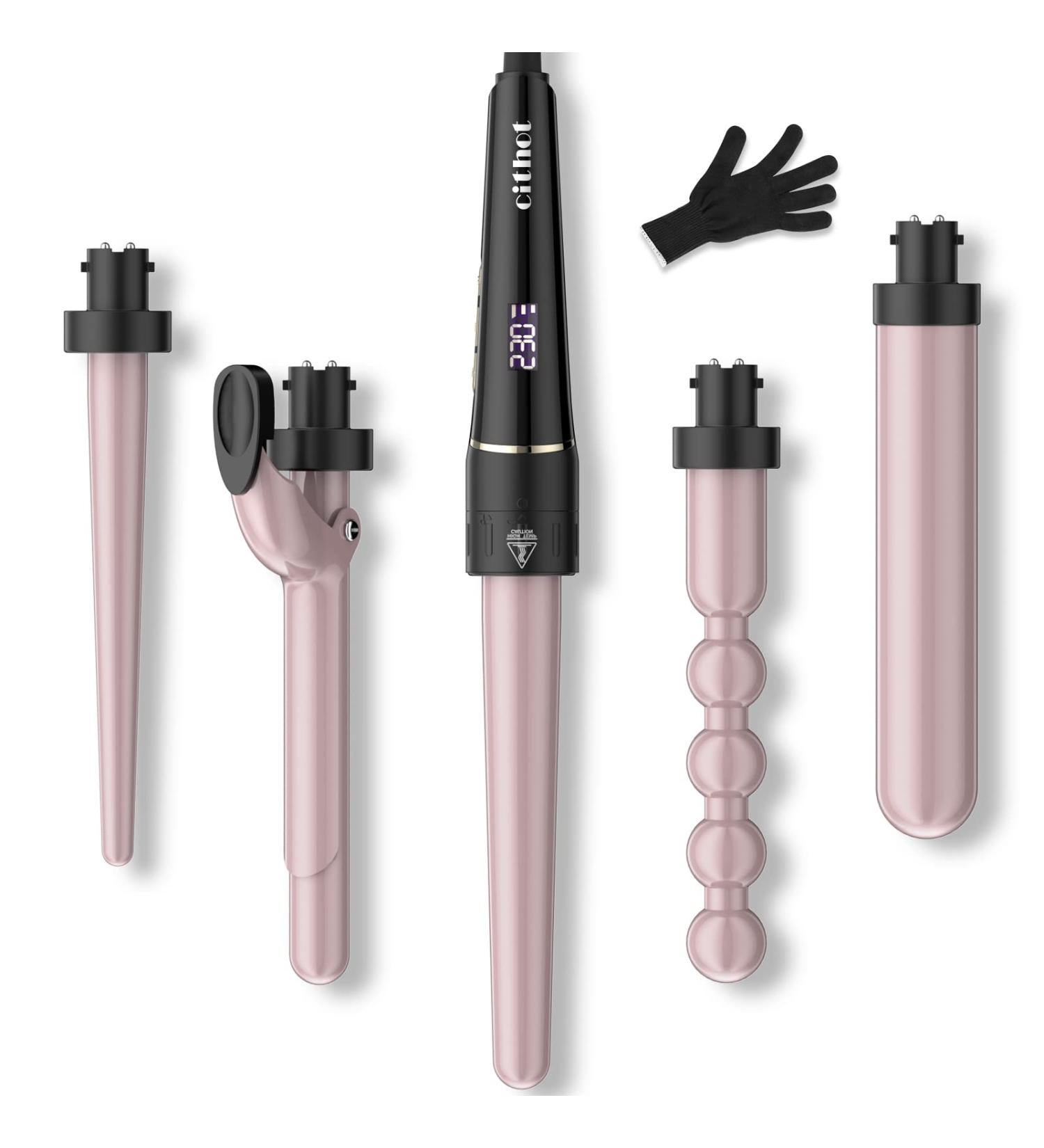 5-in-1 Locken Stick for Large & Small Curls | Ceramic Curling Iron Set with Attachments | Safe & Versatile Curlers | 2.0m Power Cable & Gloves - Buy Online on GoSupps.com