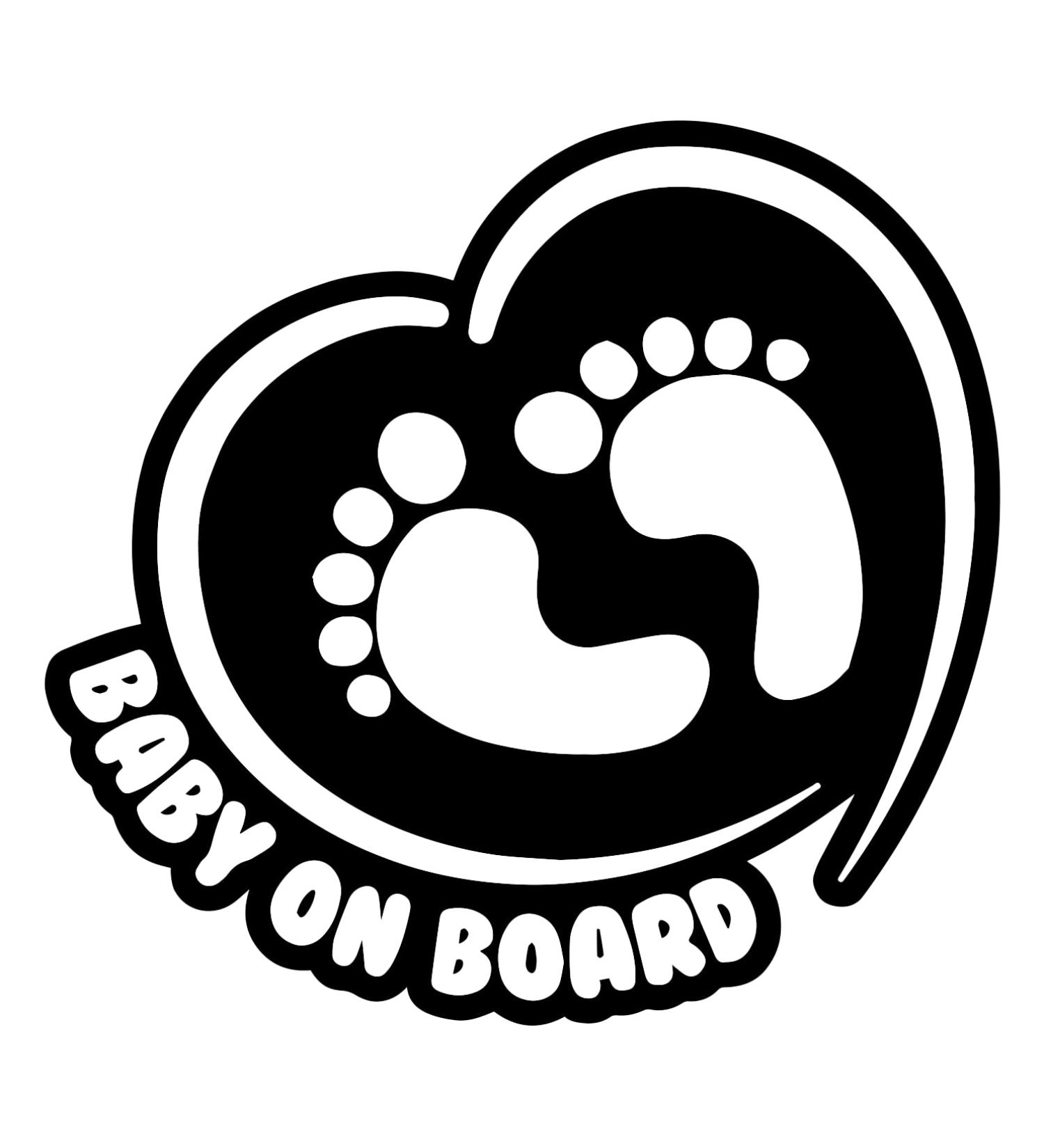 Totomo Baby On Board Stickers - Funny Cute Safety Sign for Car Windows & Bumpers | Footprint in Heart Design (14x14 cm 1 Pack) - Buy Online on GoSupps.com