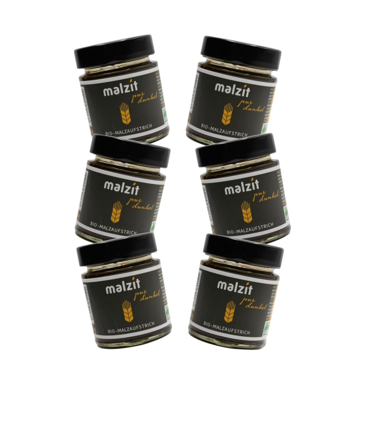 Malzit Organic Dark Spread - 6 x 150g | Vegan Barley Malt Bread Spread | Low Sugar Honey Alternative for Rolls & Croissants - Buy Online on GoSupps.com